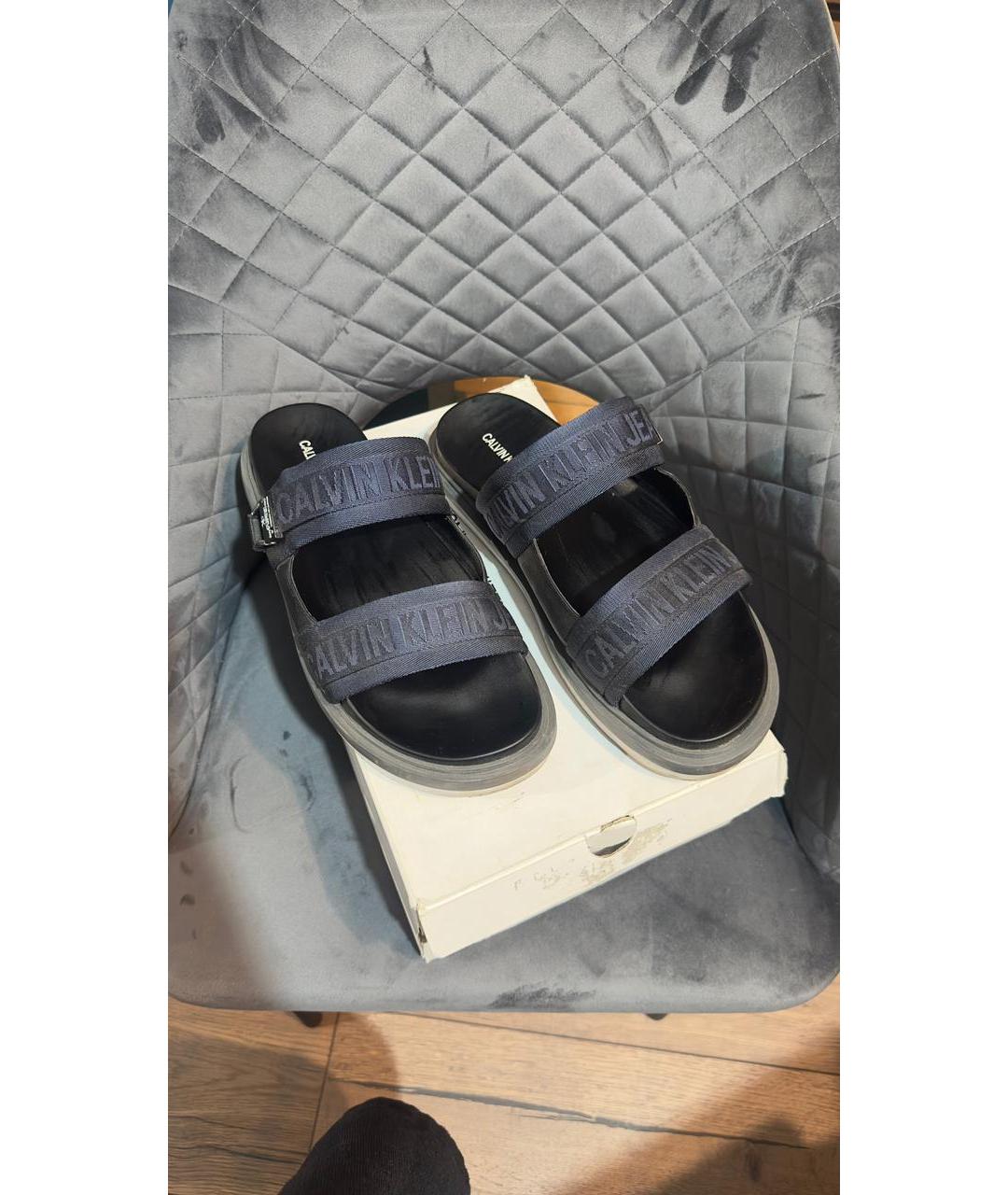CALVIN KLEIN Синие текстильные сандалии, фото 2