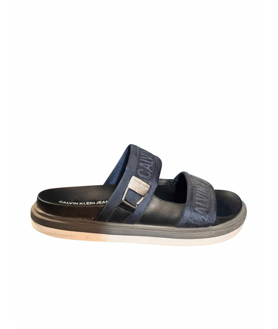 CALVIN KLEIN Синие текстильные сандалии, фото 1
