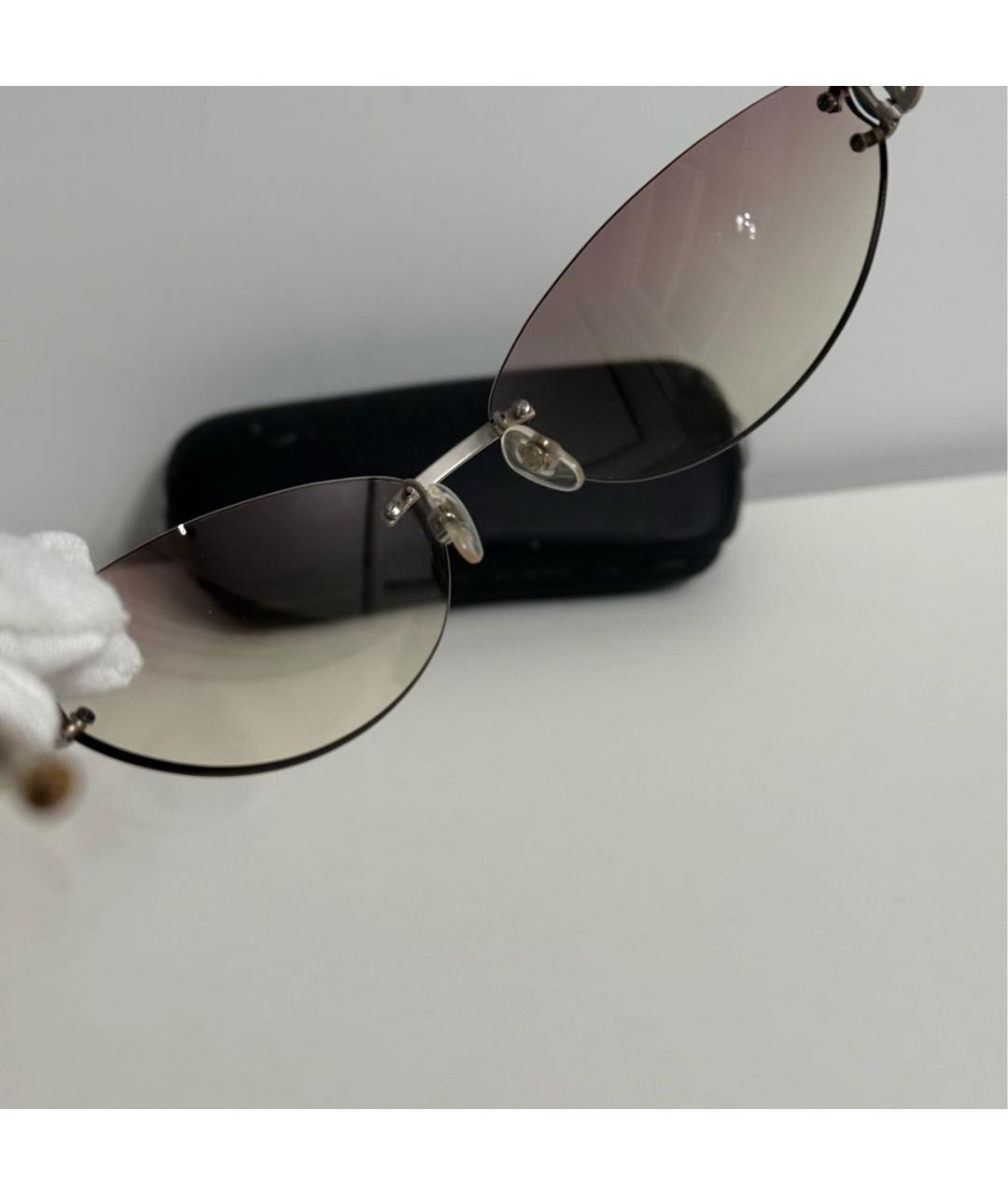 CHANEL Розовые металлические солнцезащитные очки, фото 6