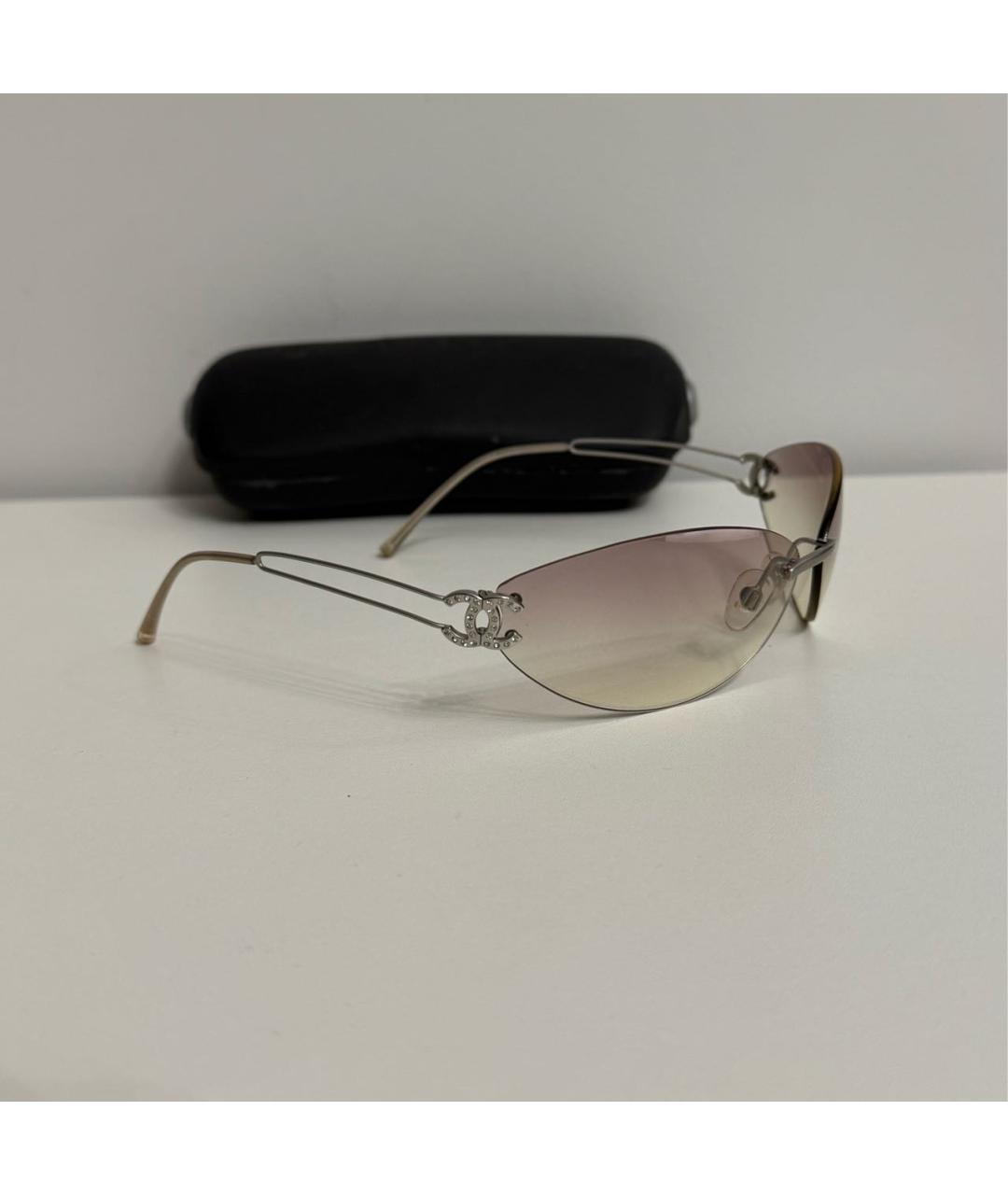 CHANEL Розовые металлические солнцезащитные очки, фото 2