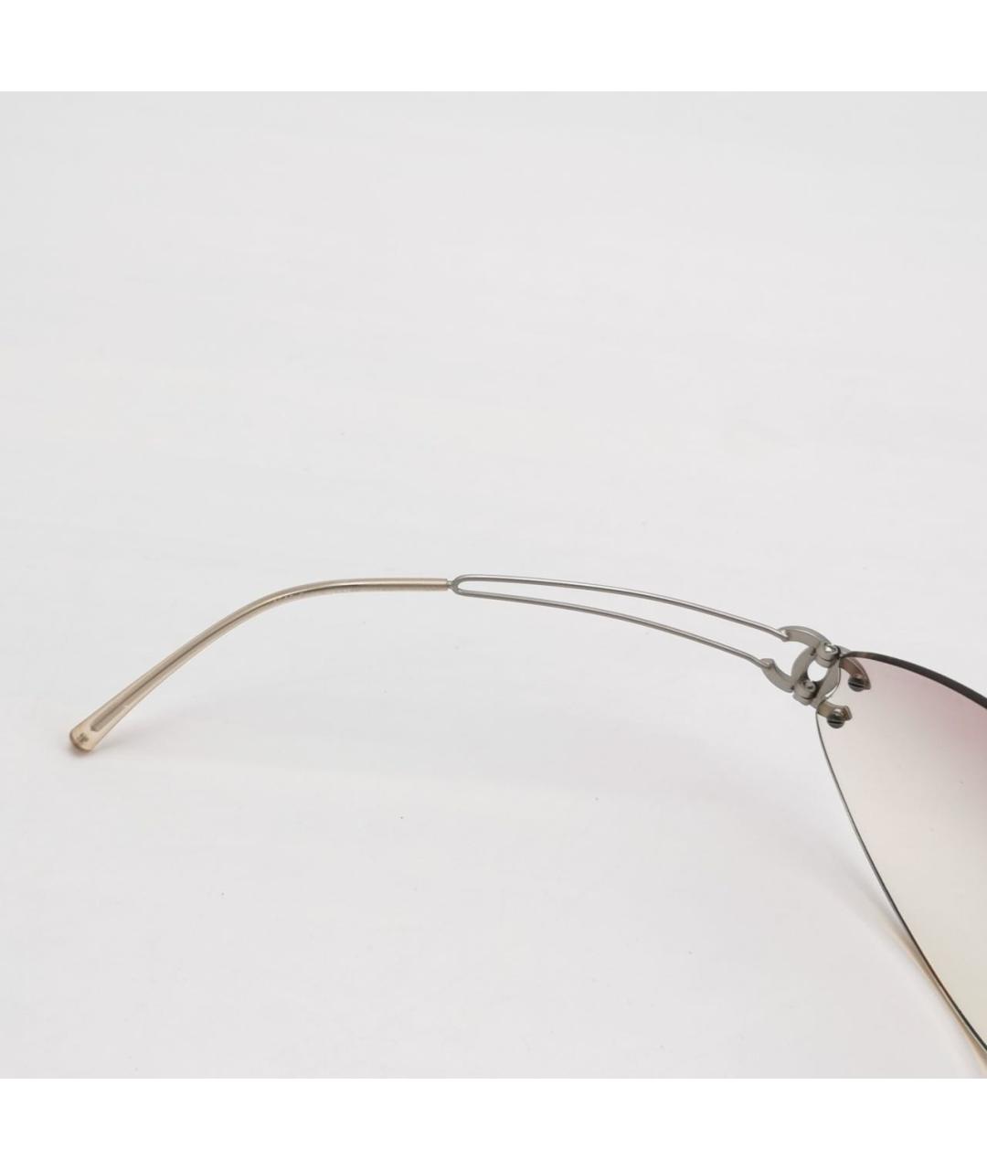 CHANEL Розовые металлические солнцезащитные очки, фото 6