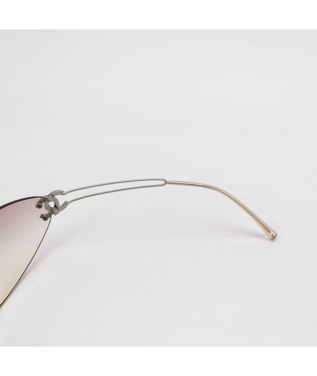 CHANEL Розовые металлические солнцезащитные очки, фото 5
