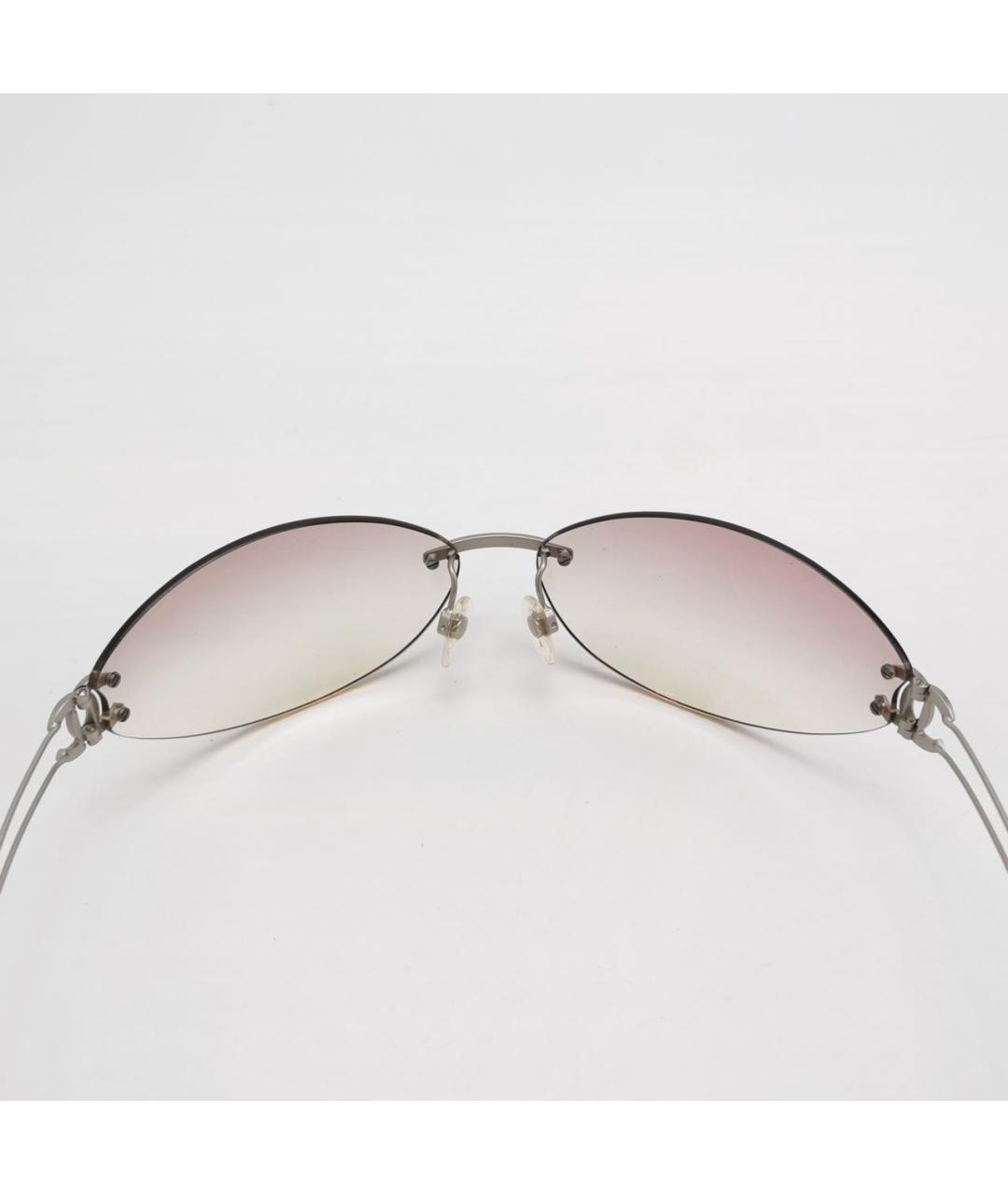 CHANEL Розовые металлические солнцезащитные очки, фото 7