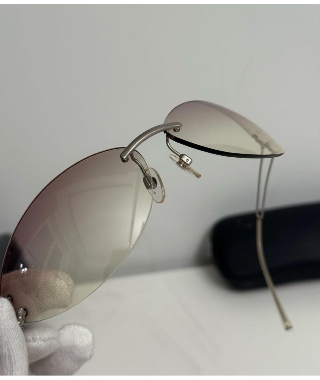 CHANEL Розовые металлические солнцезащитные очки, фото 8