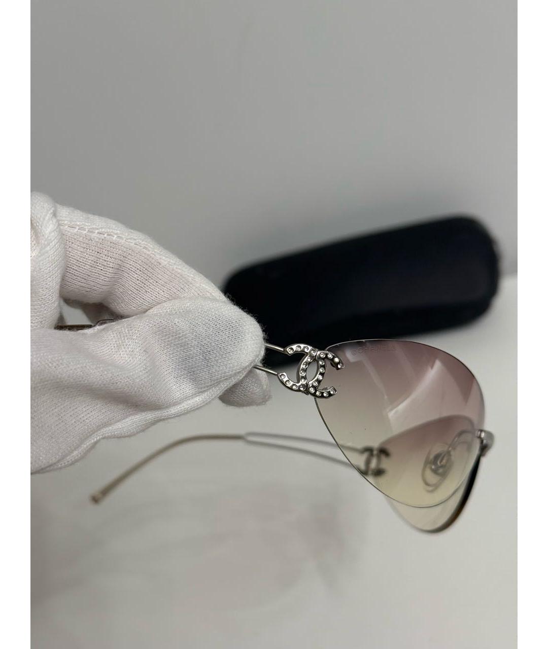 CHANEL Розовые металлические солнцезащитные очки, фото 7