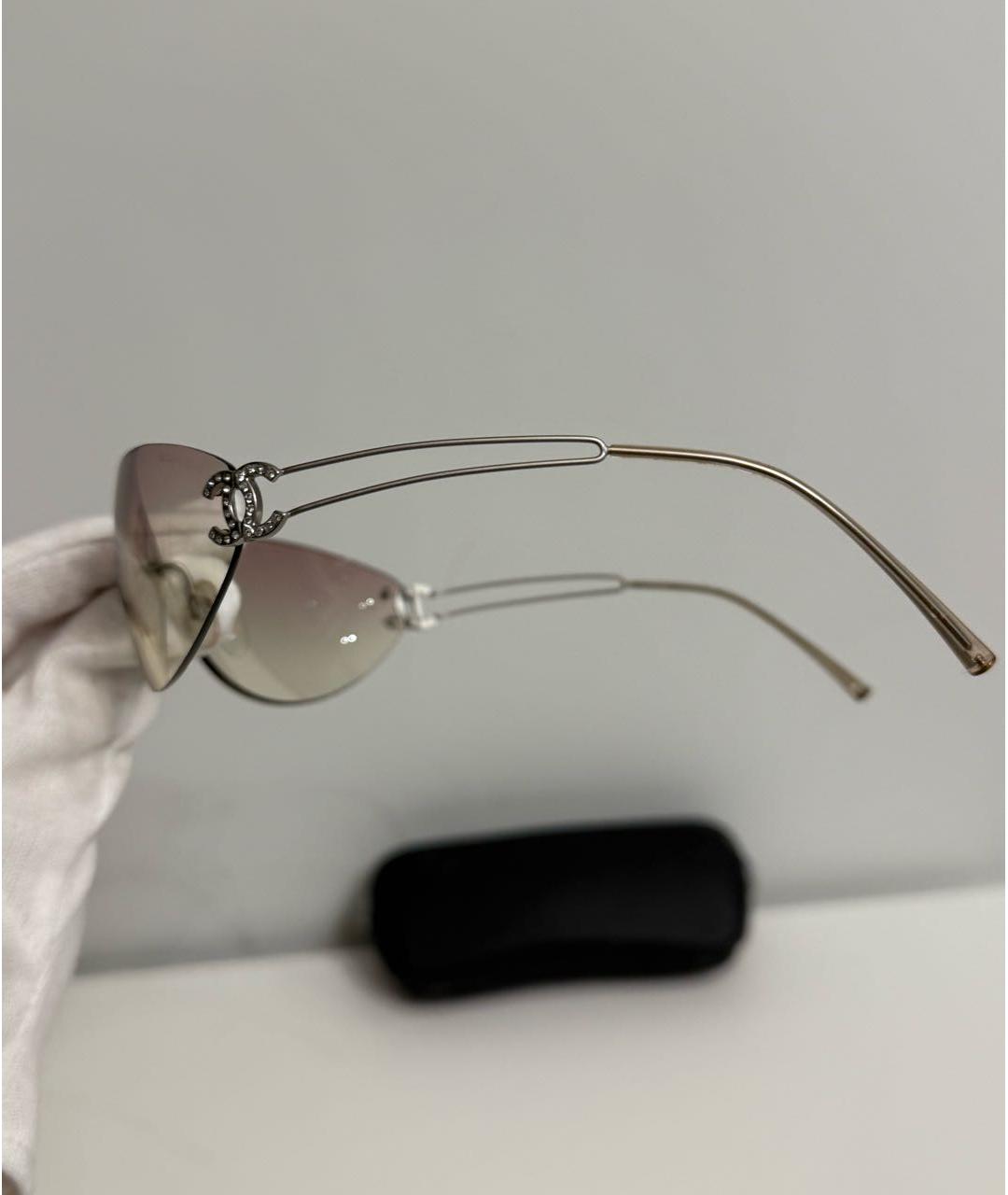 CHANEL Розовые металлические солнцезащитные очки, фото 4