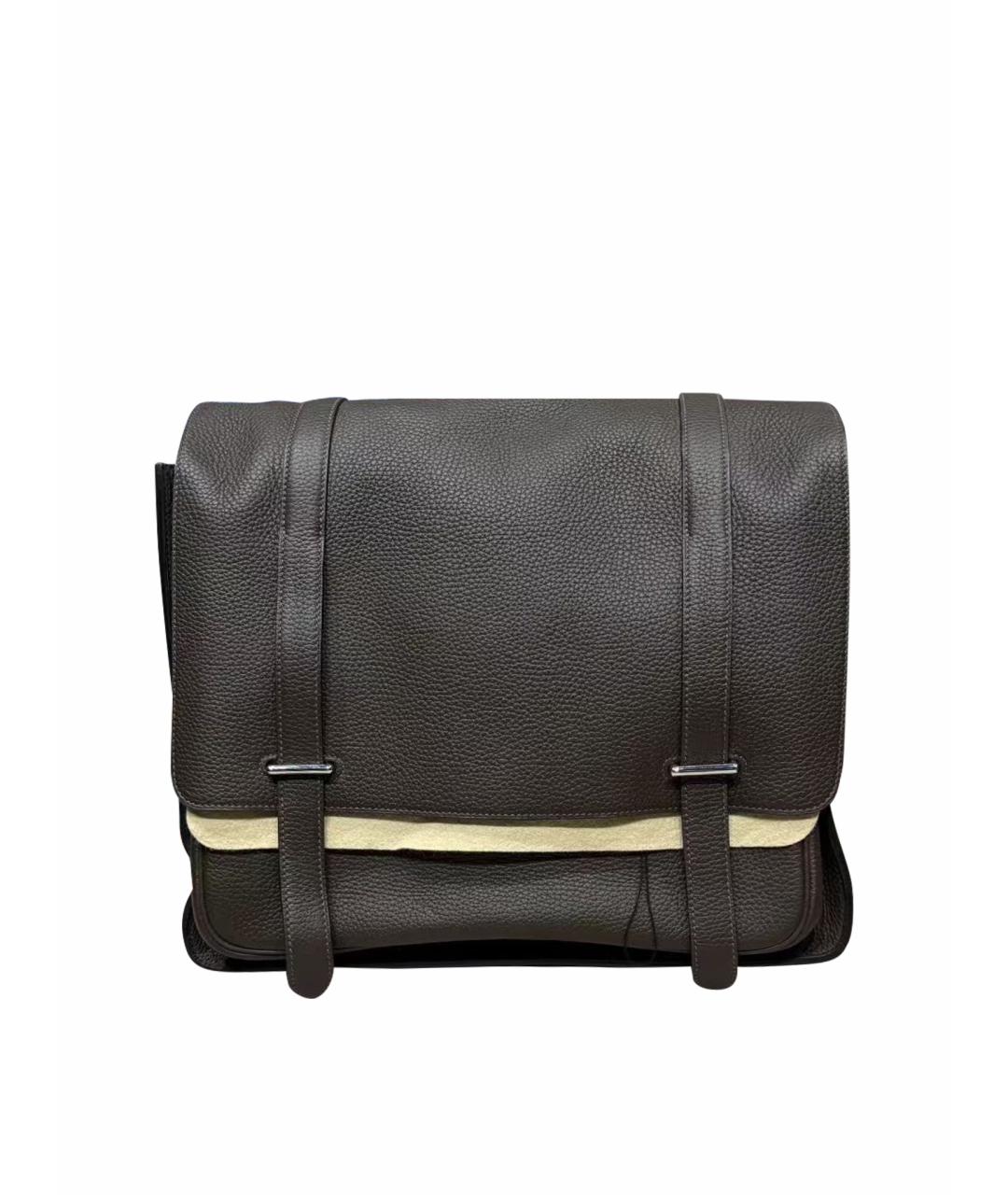 HERMES Черная кожаная сумка через плечо, фото 1