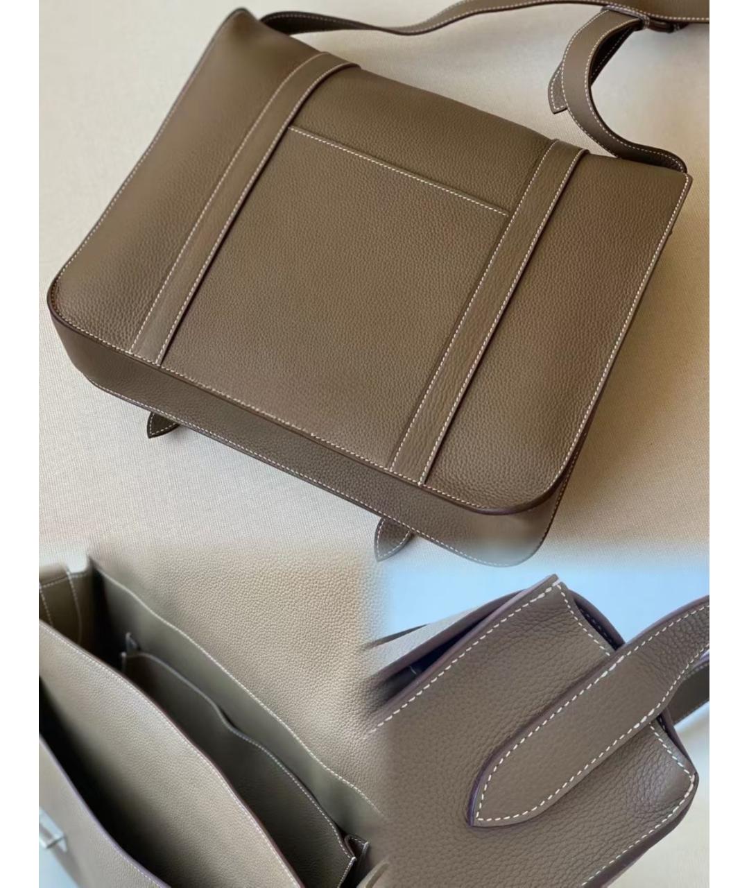 HERMES Черная кожаная сумка через плечо, фото 5