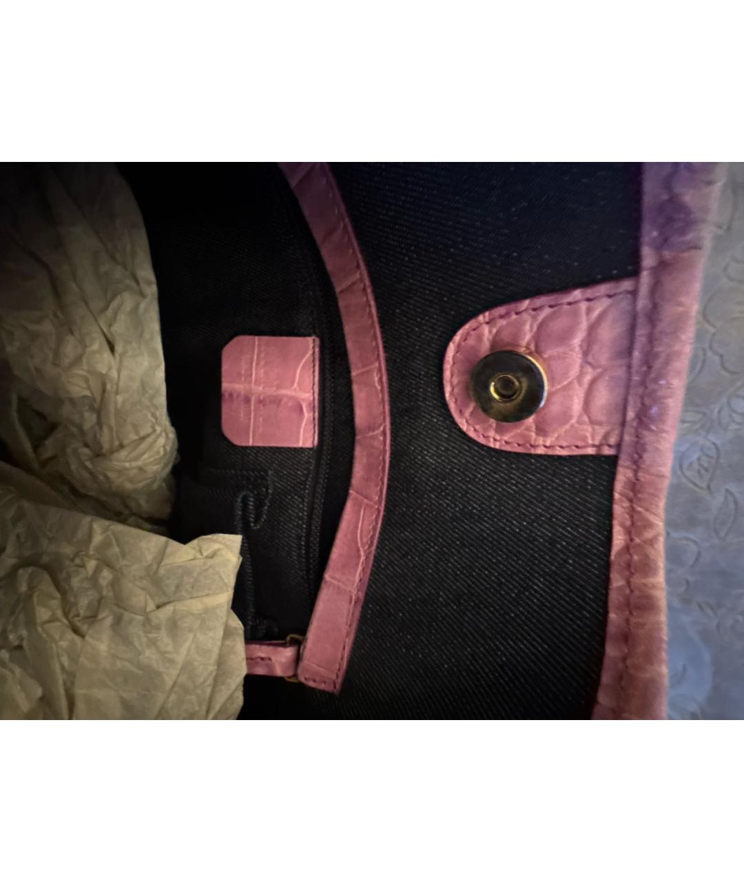 ROBERTO CAVALLI Розовая сумка тоут из искусственной кожи, фото 3