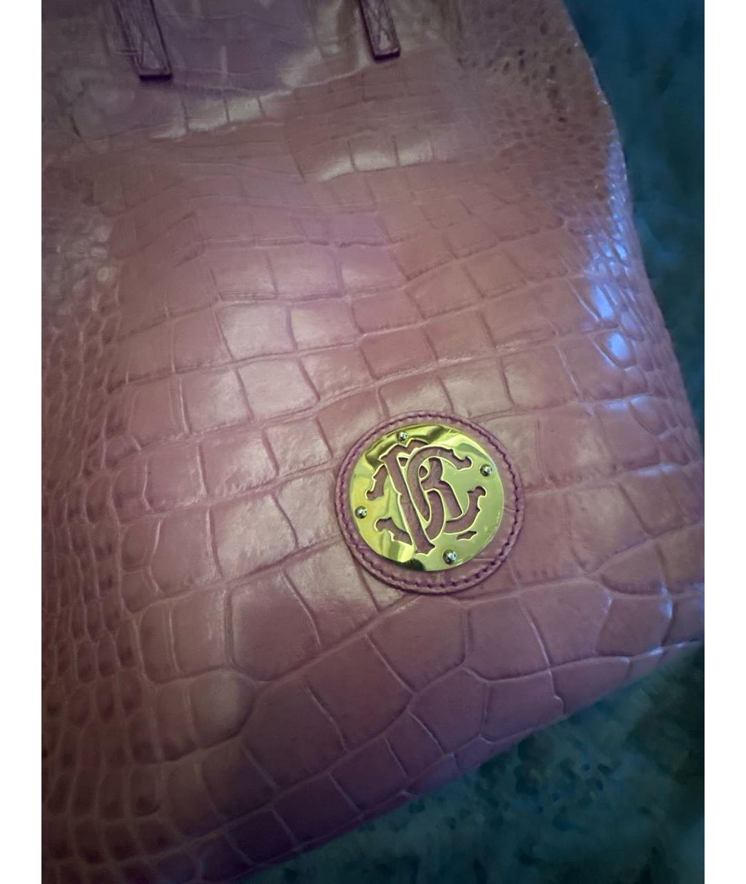 ROBERTO CAVALLI Розовая сумка тоут из искусственной кожи, фото 2