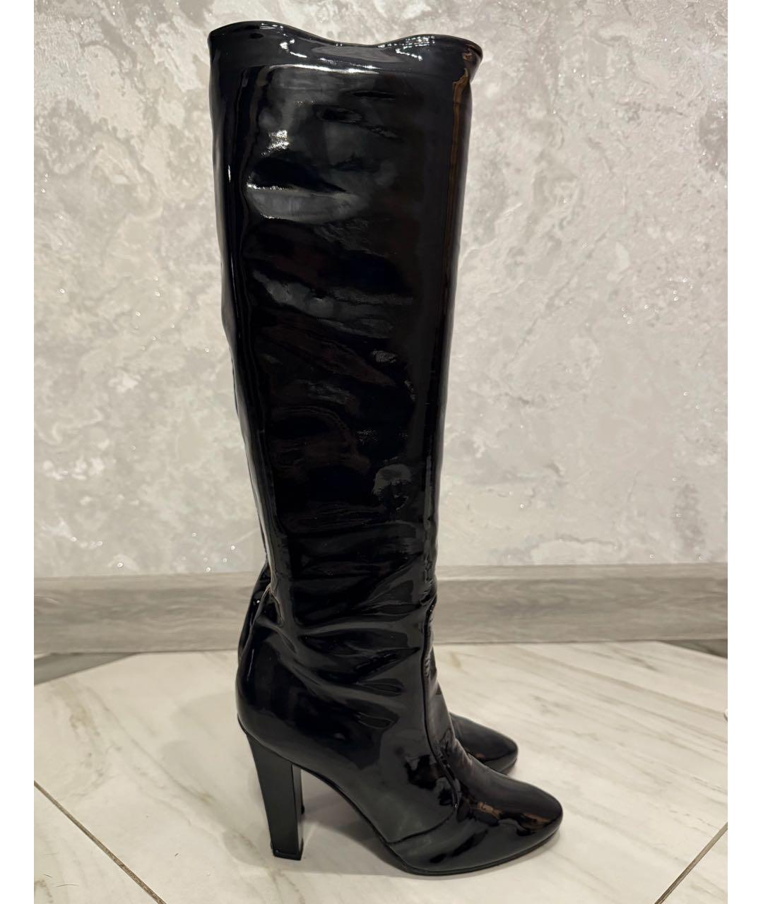 JIMMY CHOO Черные сапоги из лакированной кожи, фото 8