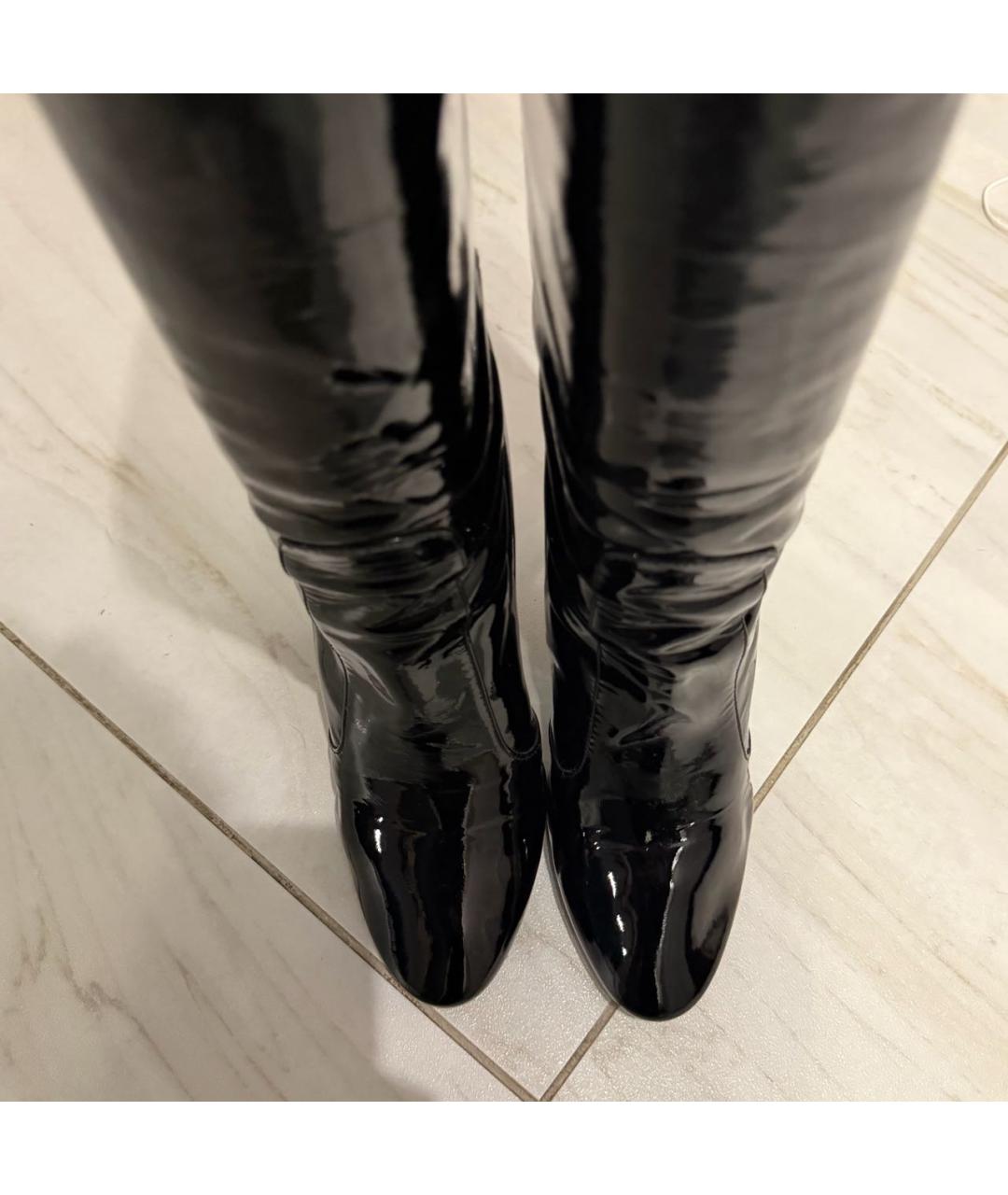 JIMMY CHOO Черные сапоги из лакированной кожи, фото 7