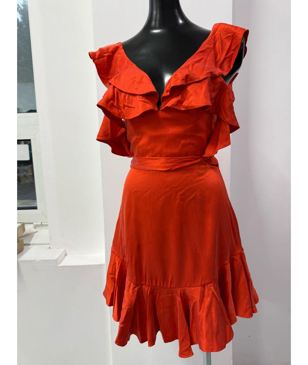 ZIMMERMANN Красное шелковое коктейльное платье, фото 7