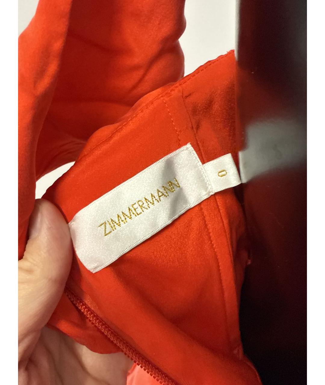 ZIMMERMANN Красное шелковое коктейльное платье, фото 3