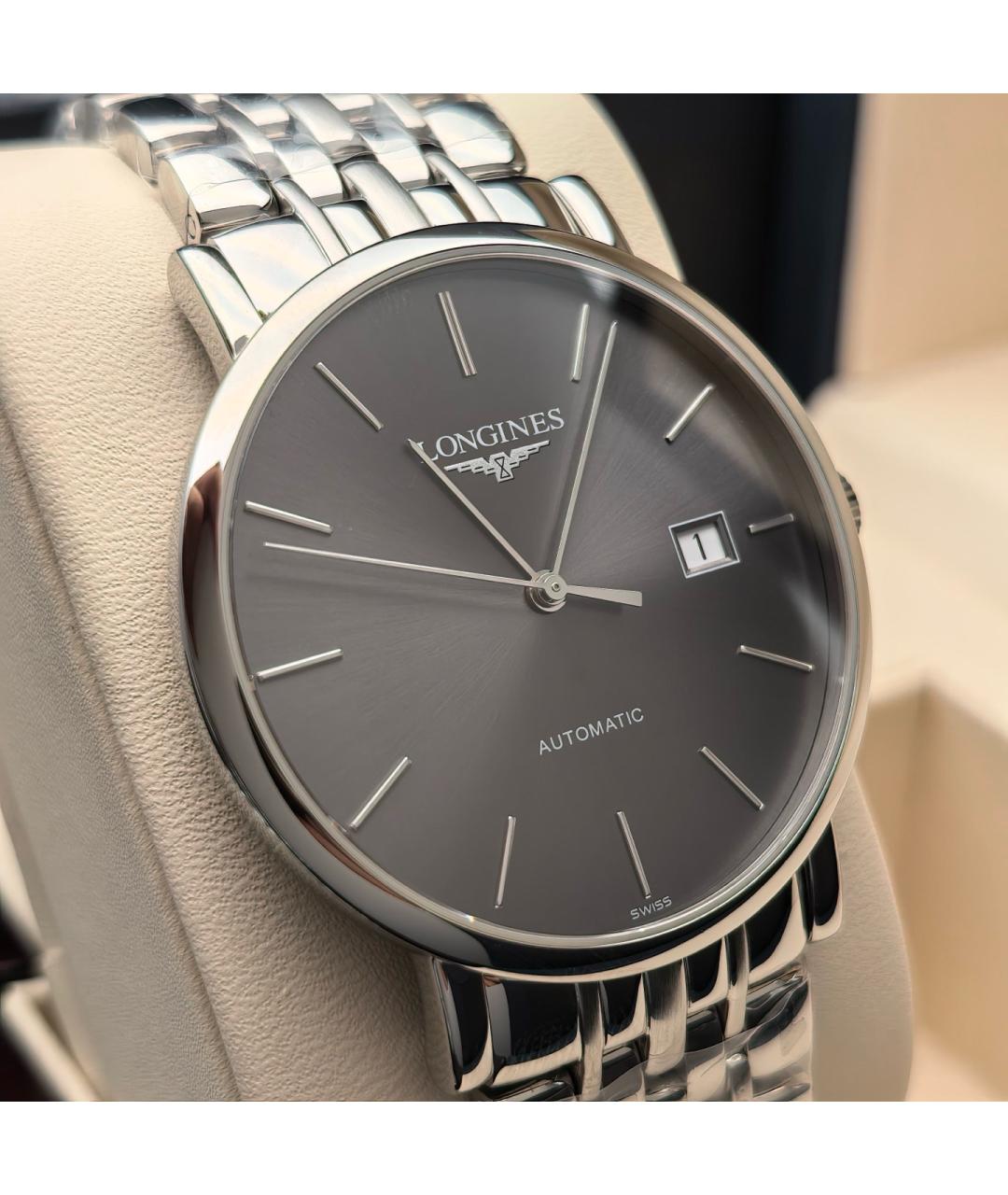 LONGINES Черные металлические часы, фото 4