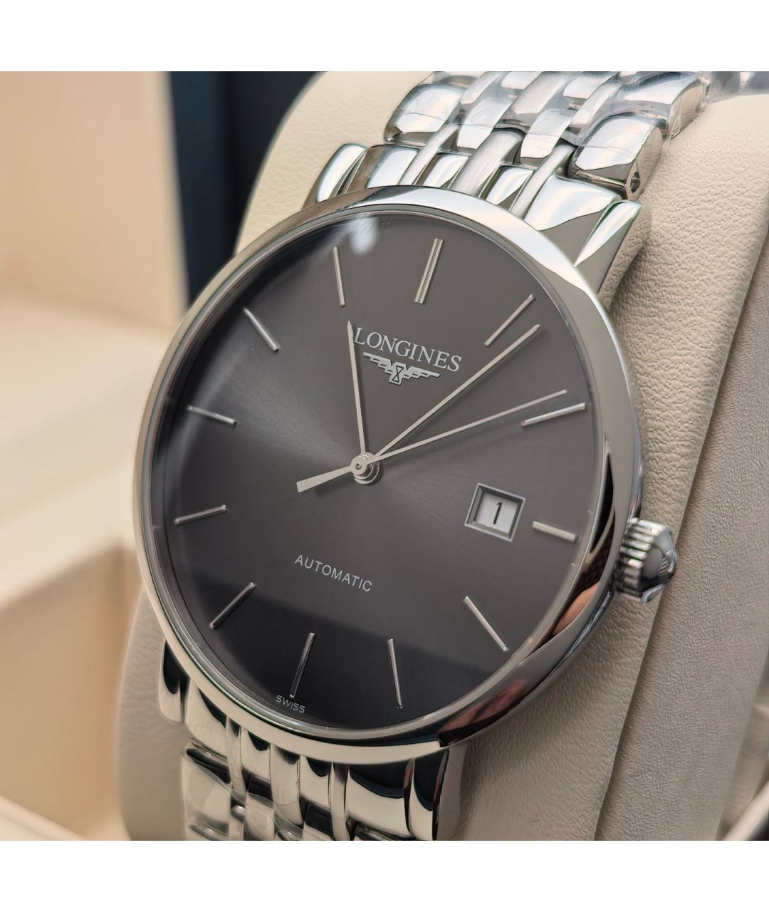 LONGINES Черные металлические часы, фото 6