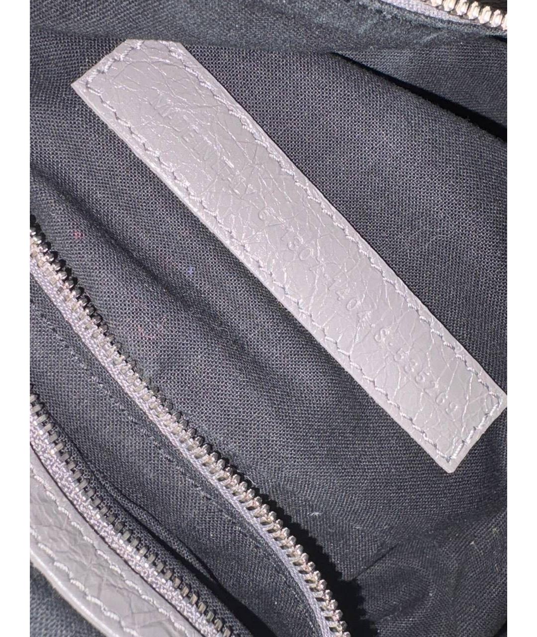 BALENCIAGA Антрацитовая кожаная сумка через плечо, фото 5