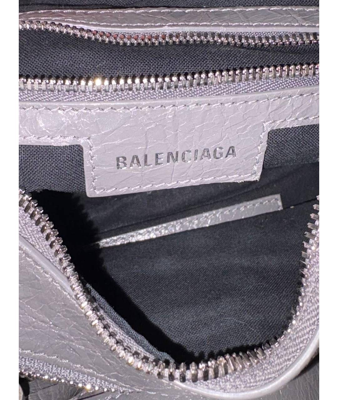 BALENCIAGA Антрацитовая кожаная сумка через плечо, фото 4