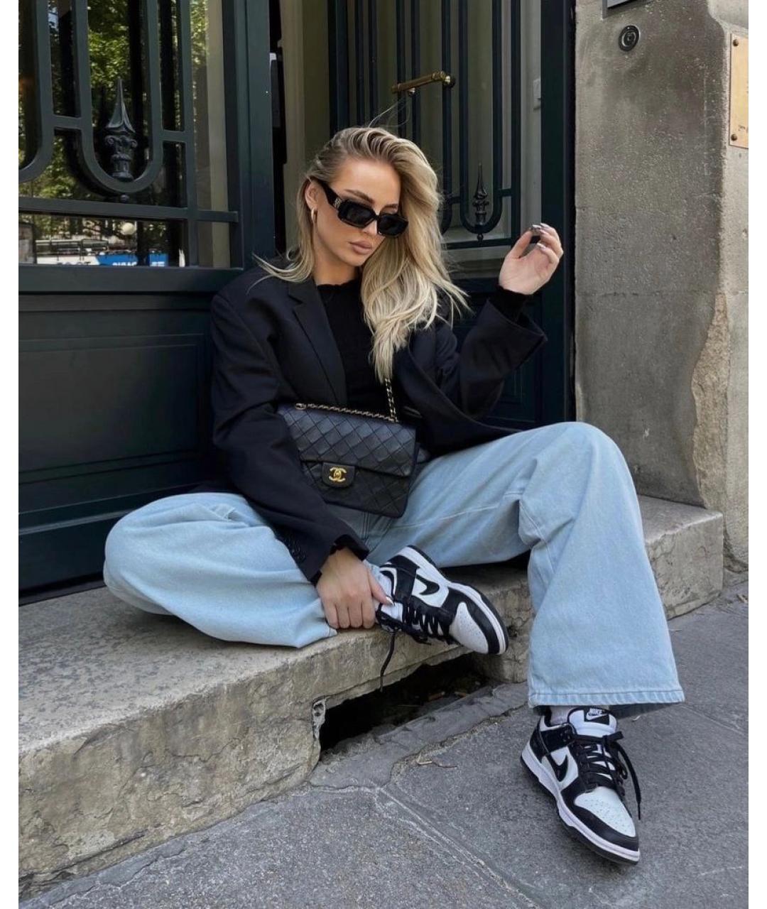 NIKE Черные кроссовки из искусственной кожи, фото 5