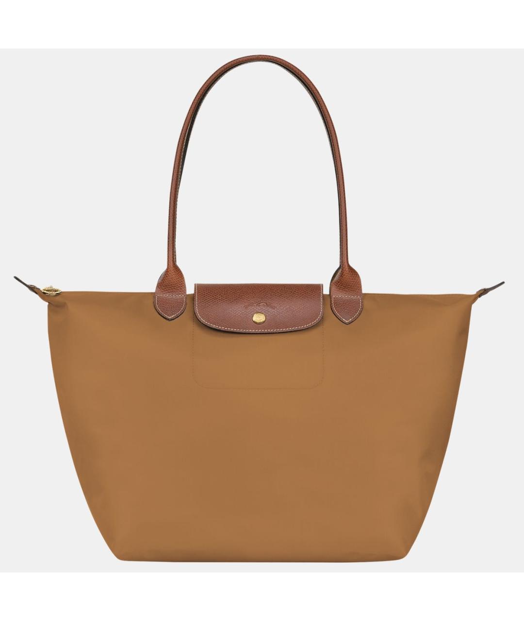 LONGCHAMP Горчичная тканевая сумка тоут, фото 6