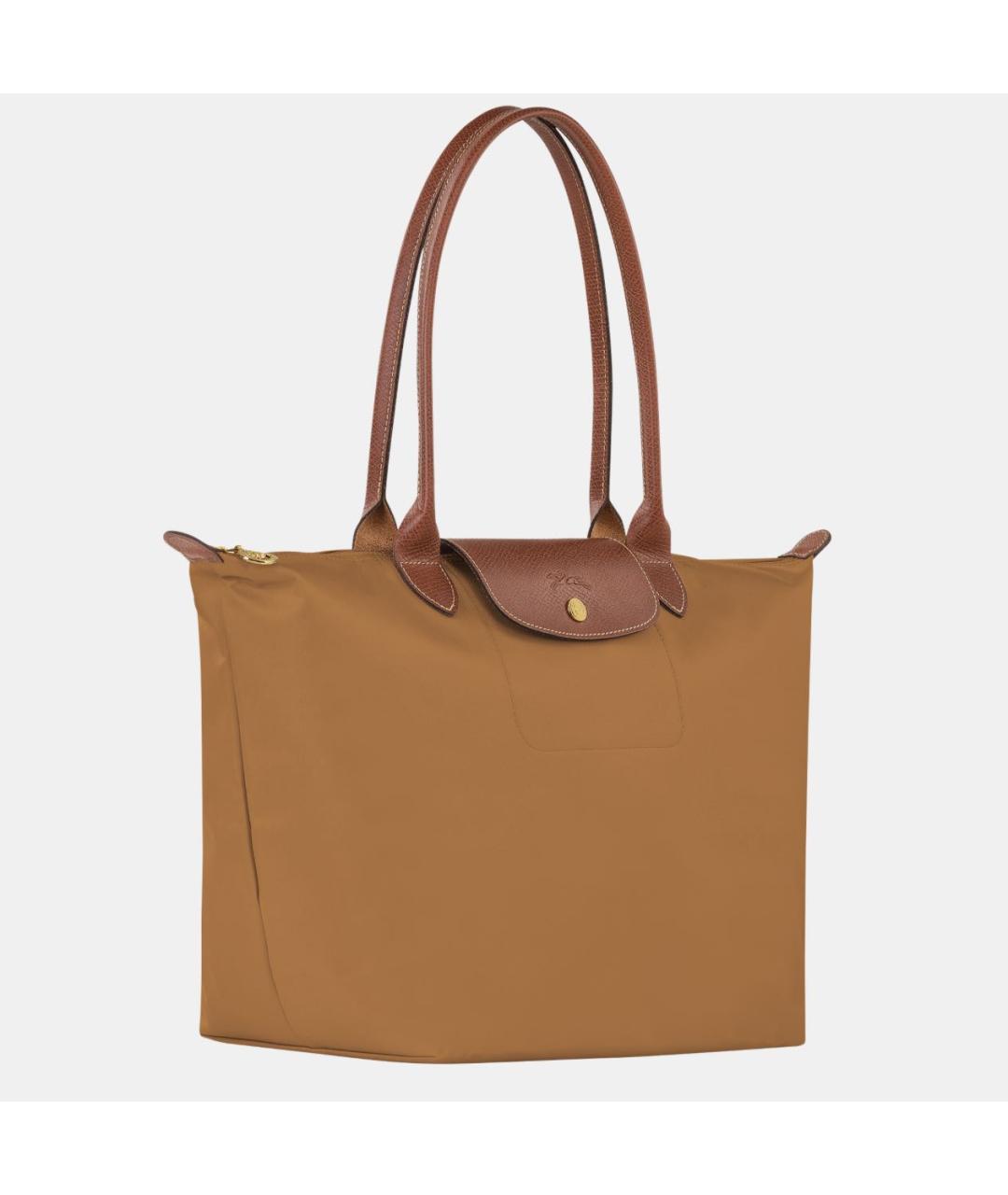 LONGCHAMP Горчичная тканевая сумка тоут, фото 2