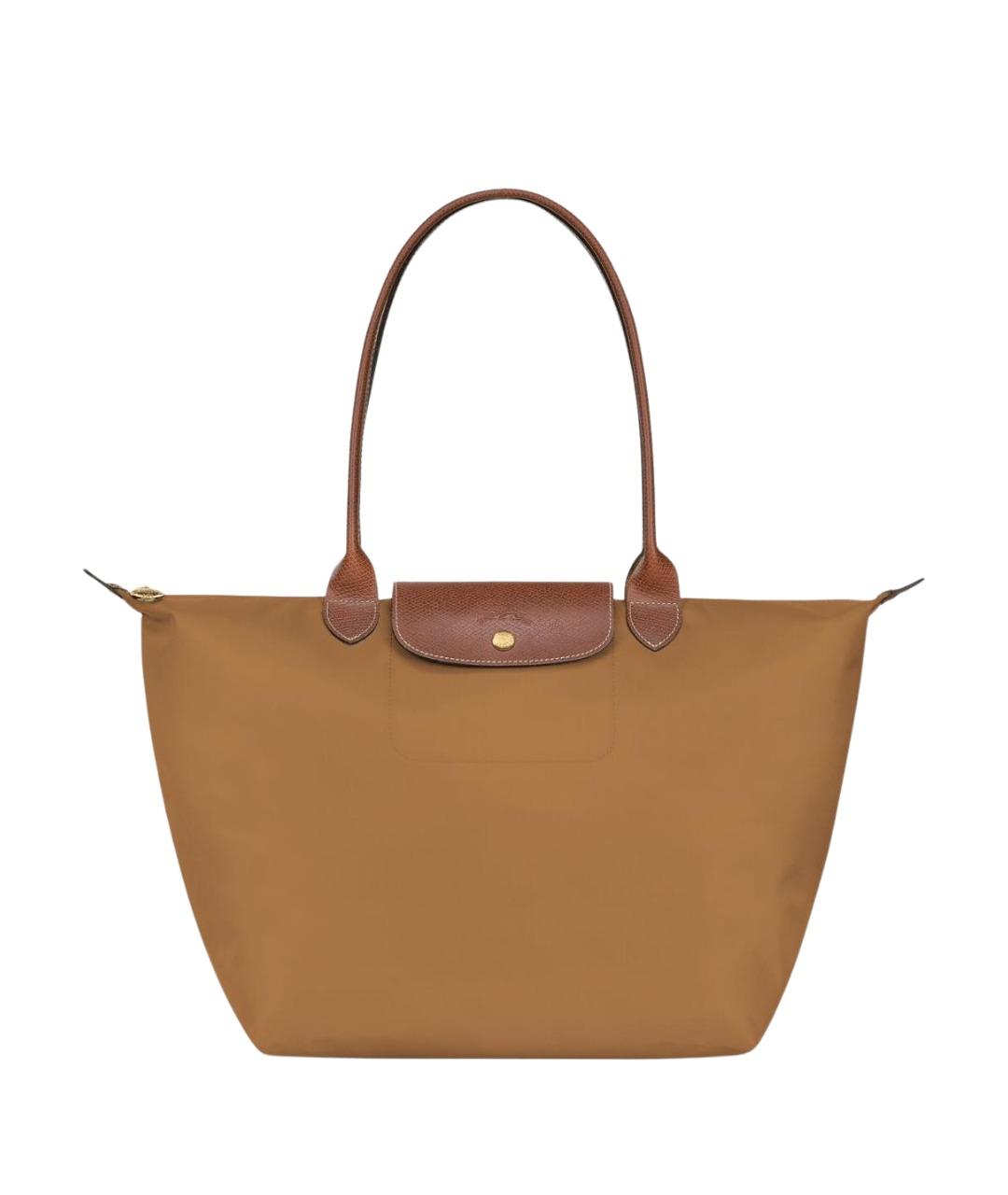 LONGCHAMP Горчичная тканевая сумка тоут, фото 1