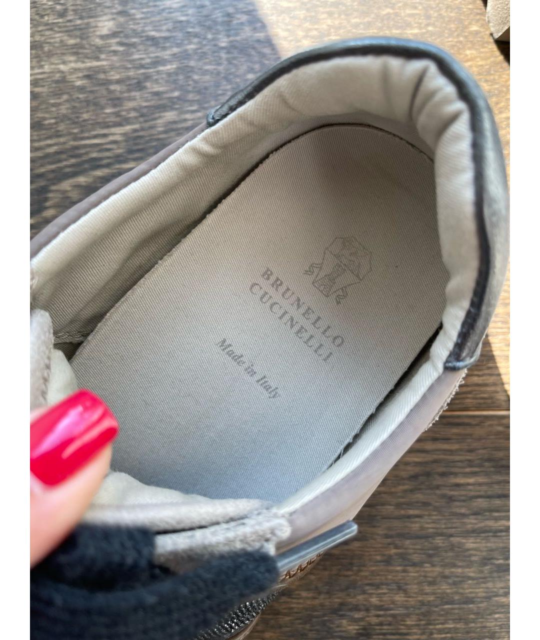 BRUNELLO CUCINELLI Коричневые синтетические кроссовки, фото 4