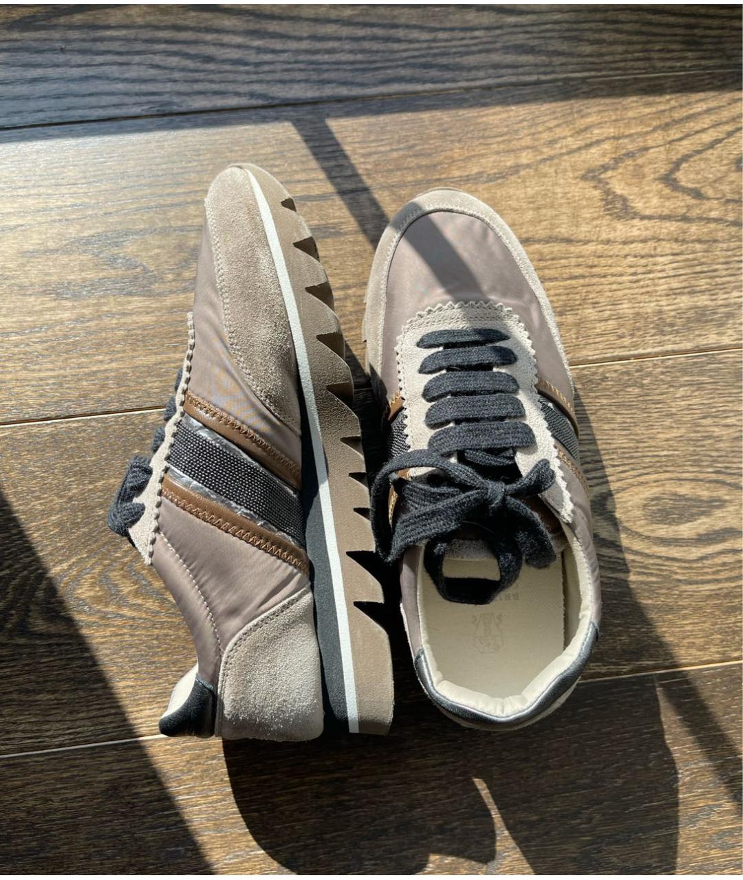 BRUNELLO CUCINELLI Коричневые синтетические кроссовки, фото 5