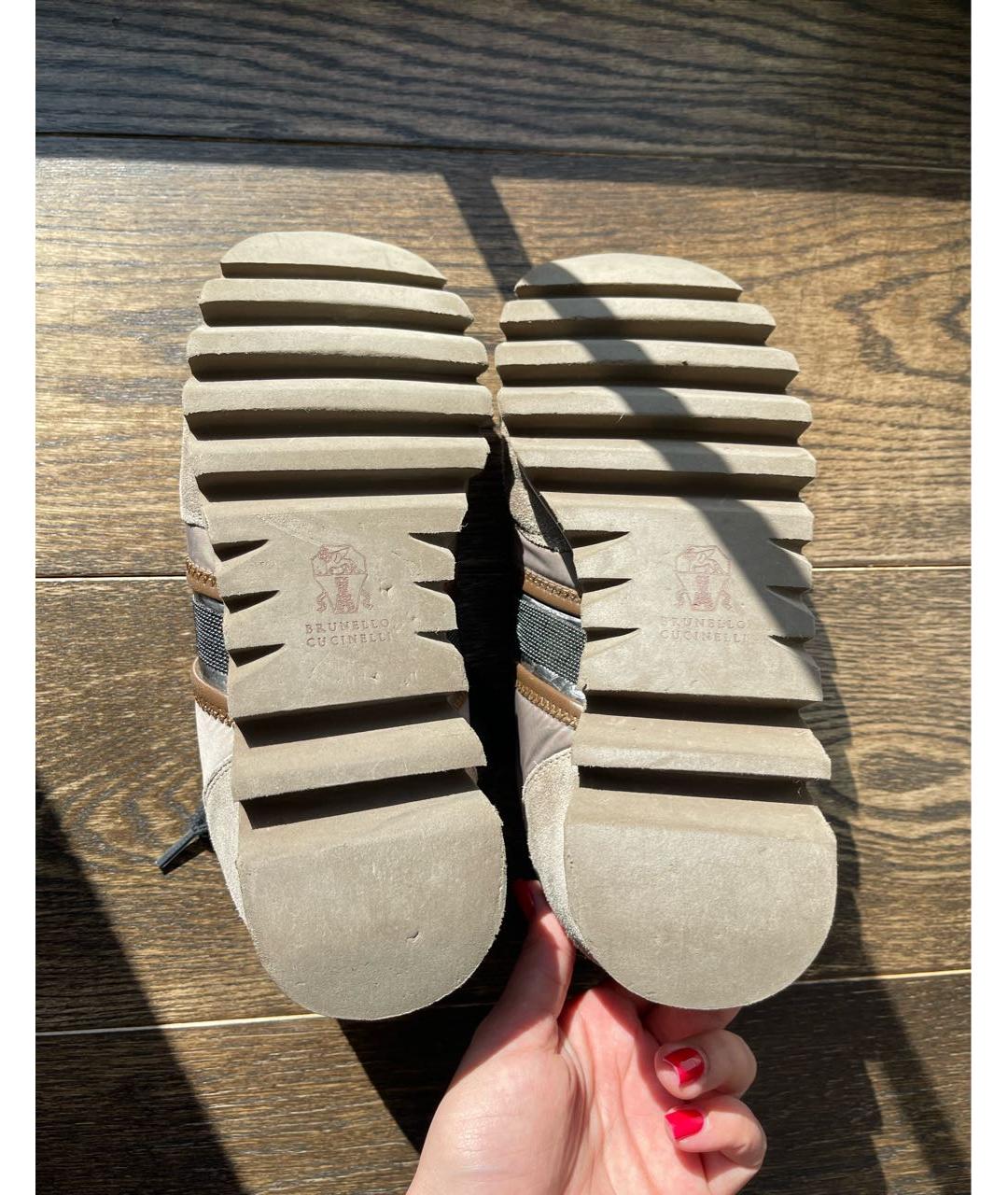 BRUNELLO CUCINELLI Коричневые синтетические кроссовки, фото 3