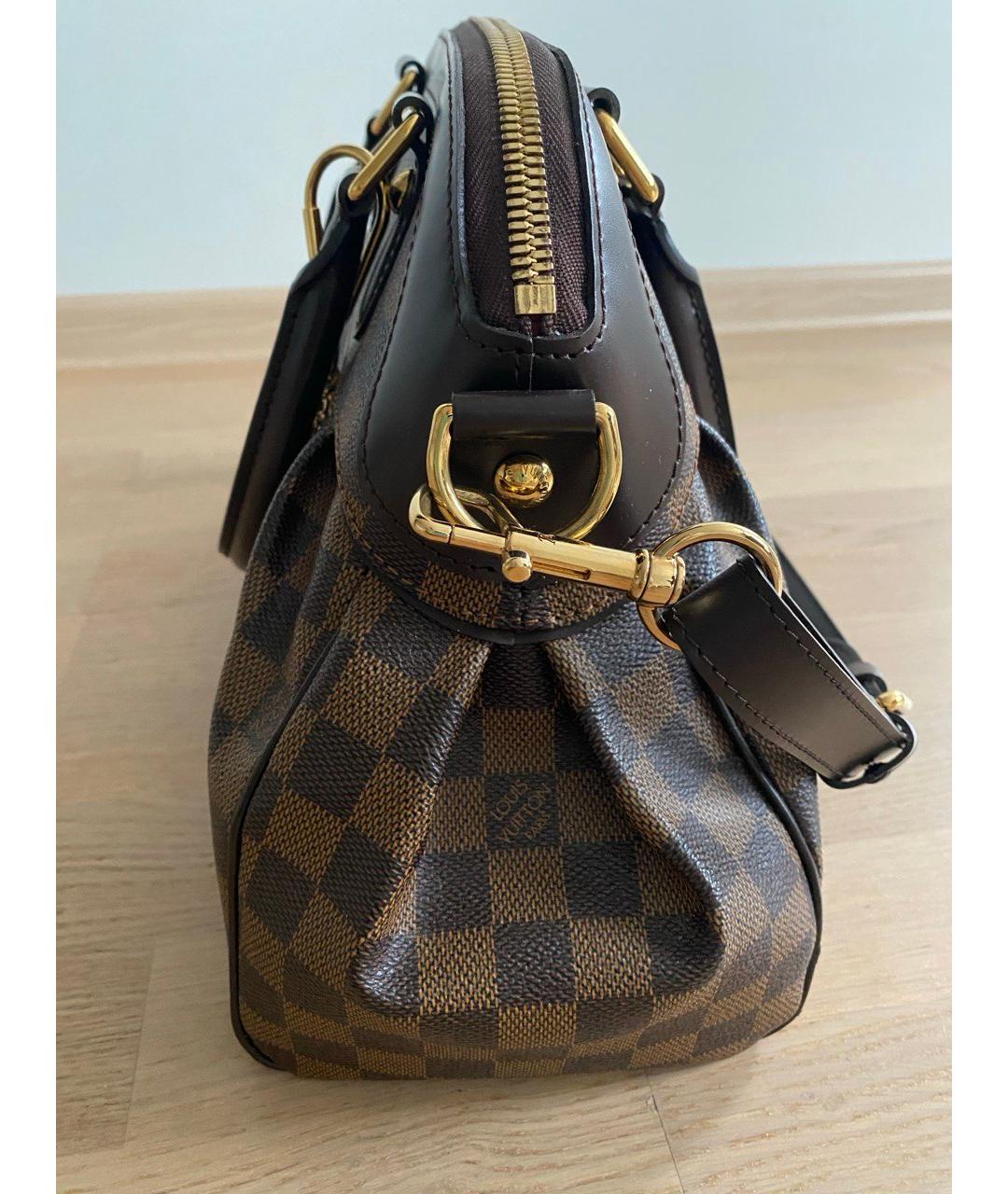 LOUIS VUITTON Коричневая кожаная сумка с короткими ручками, фото 3