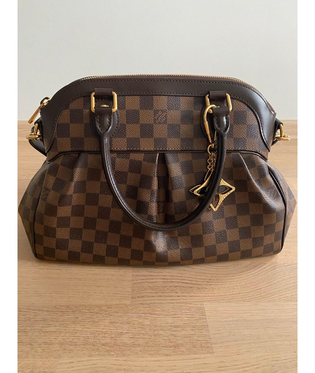 LOUIS VUITTON Коричневая кожаная сумка с короткими ручками, фото 2