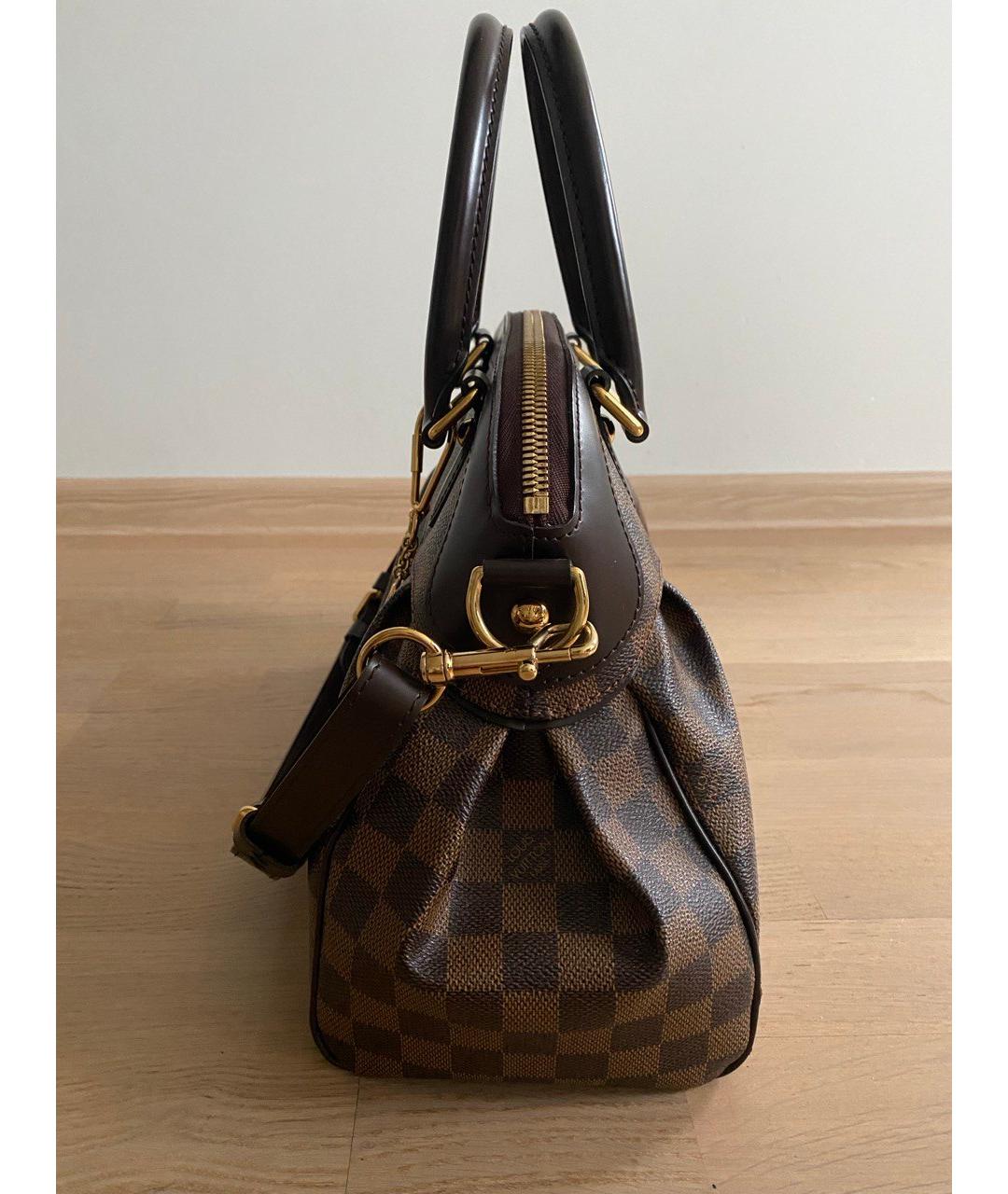 LOUIS VUITTON Коричневая кожаная сумка с короткими ручками, фото 4