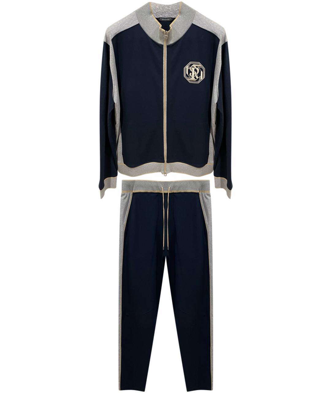 STEFANO RICCI Темно-синий хлопко-эластановый спортивный костюм, фото 1
