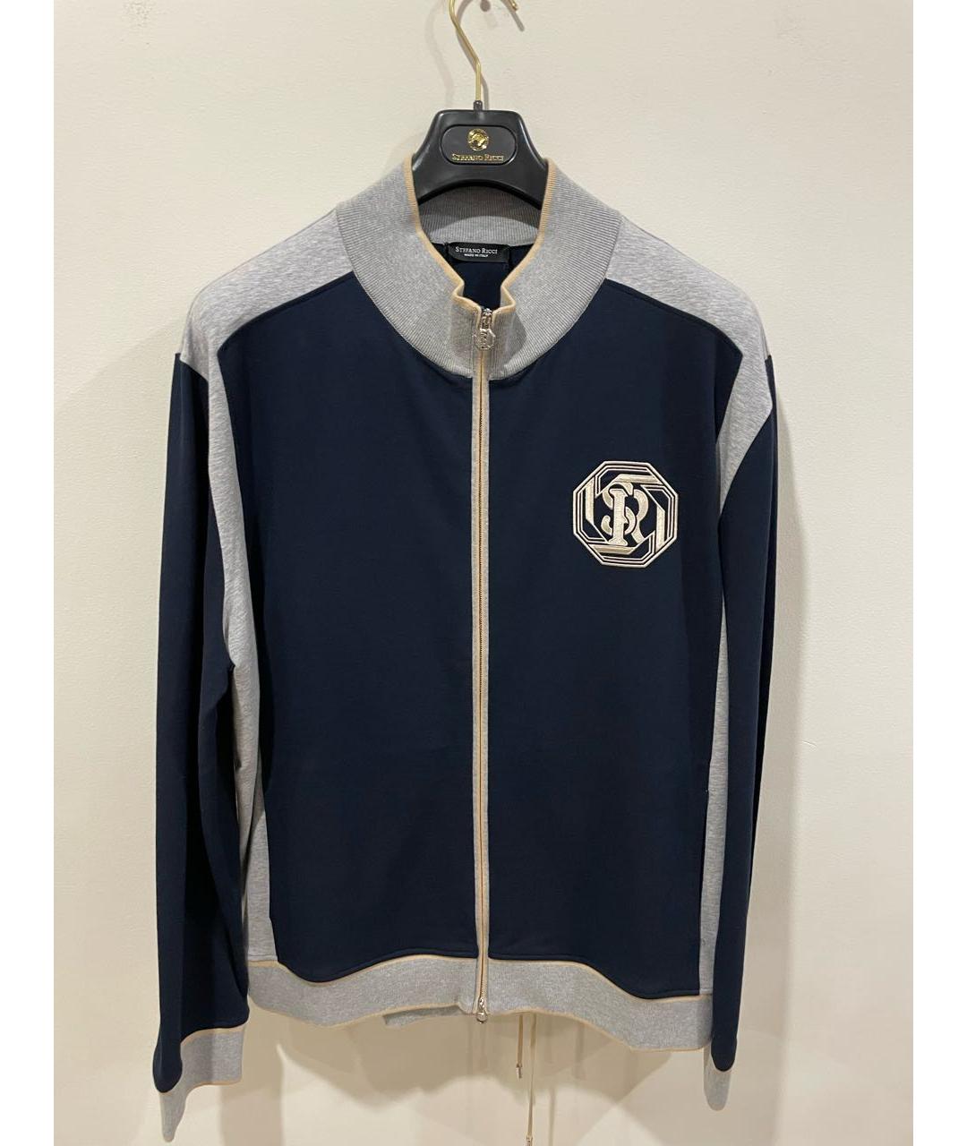 STEFANO RICCI Темно-синий хлопко-эластановый спортивный костюм, фото 7