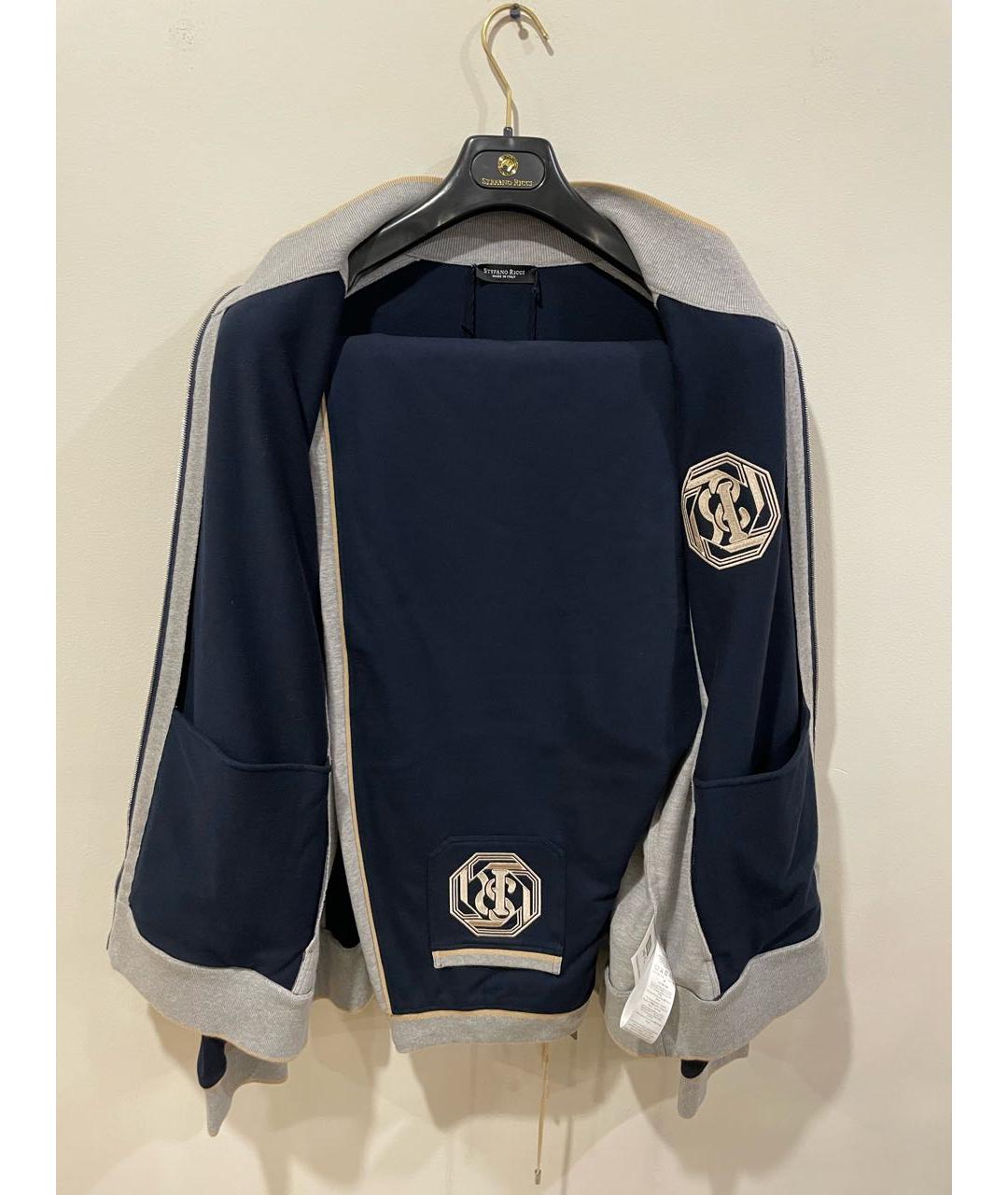 STEFANO RICCI Темно-синий хлопко-эластановый спортивный костюм, фото 5