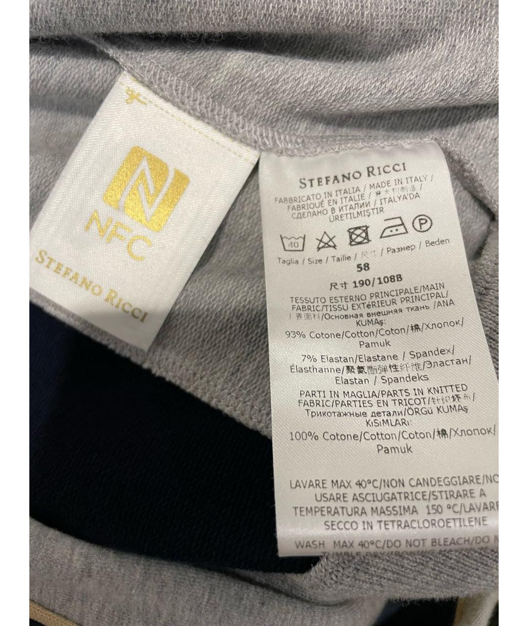 STEFANO RICCI Темно-синий хлопко-эластановый спортивный костюм, фото 6