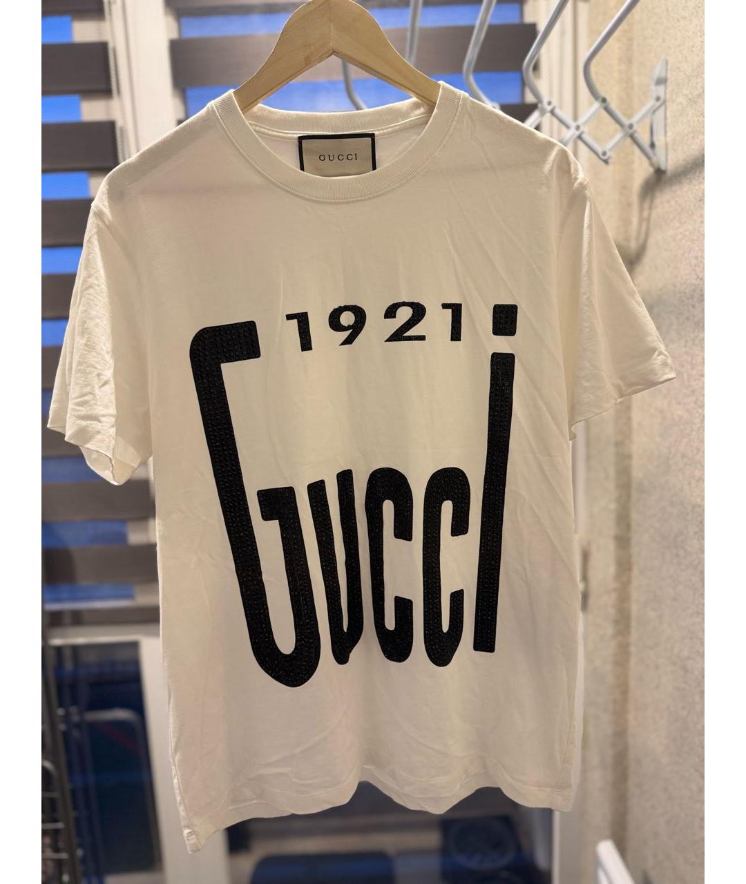 GUCCI Белая хлопковая футболка, фото 3