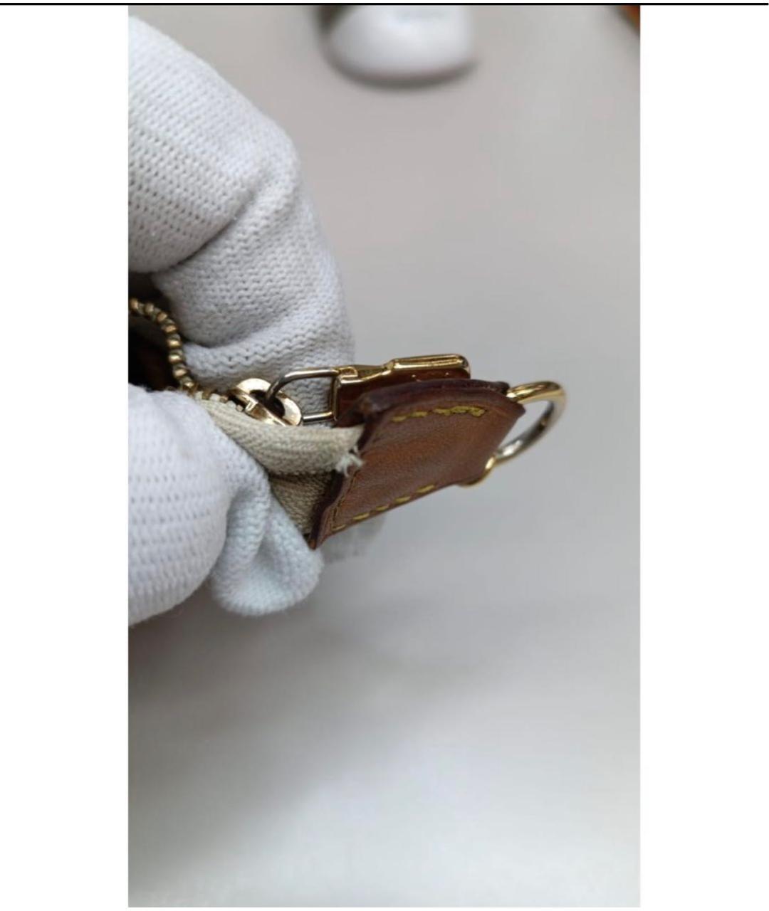 LOUIS VUITTON Бежевая кожаная сумка через плечо, фото 5