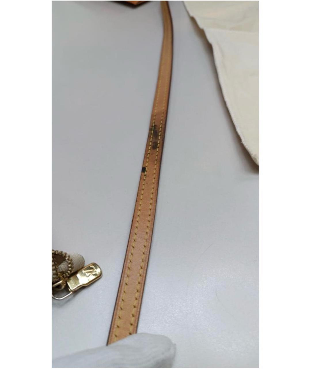 LOUIS VUITTON Бежевая кожаная сумка через плечо, фото 6