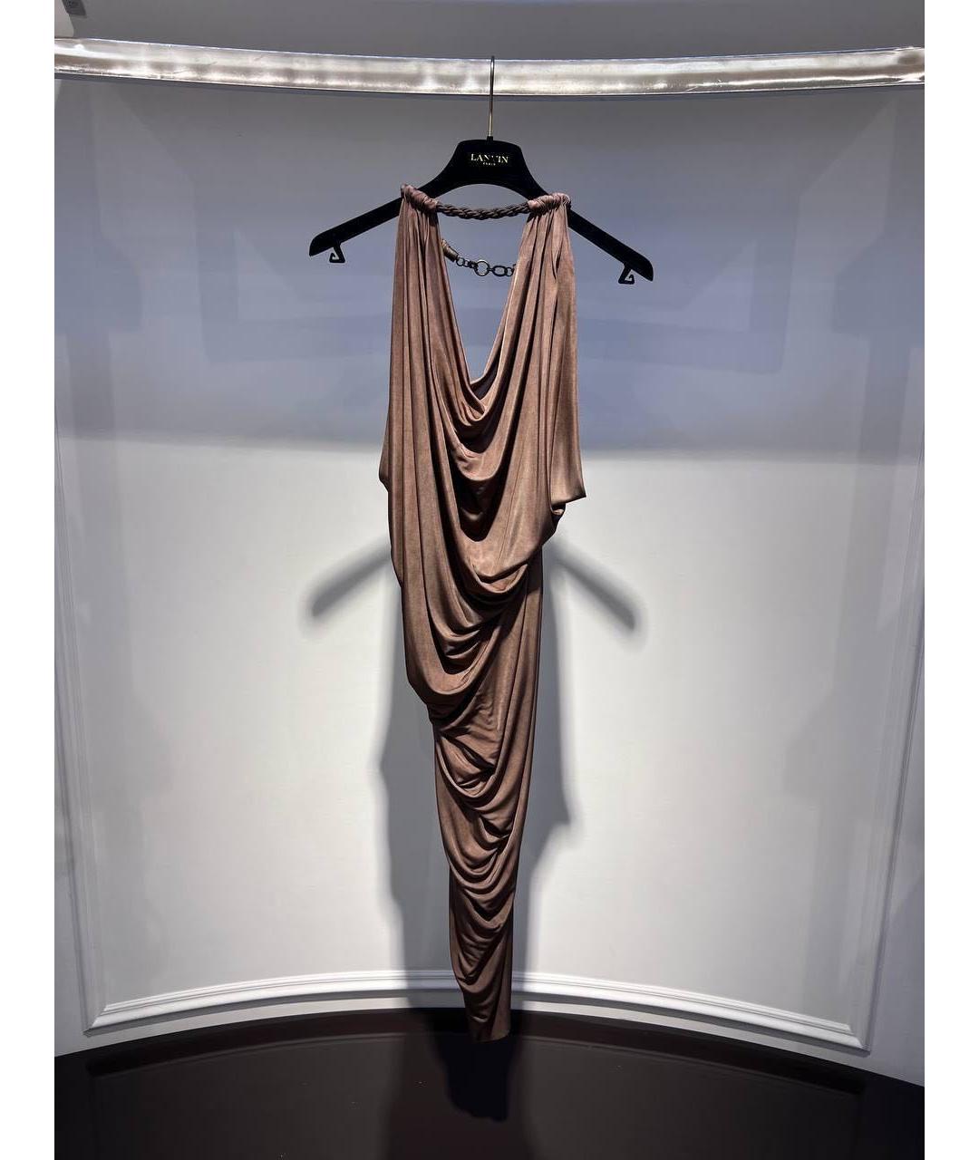 LANVIN Коричневое платье, фото 3
