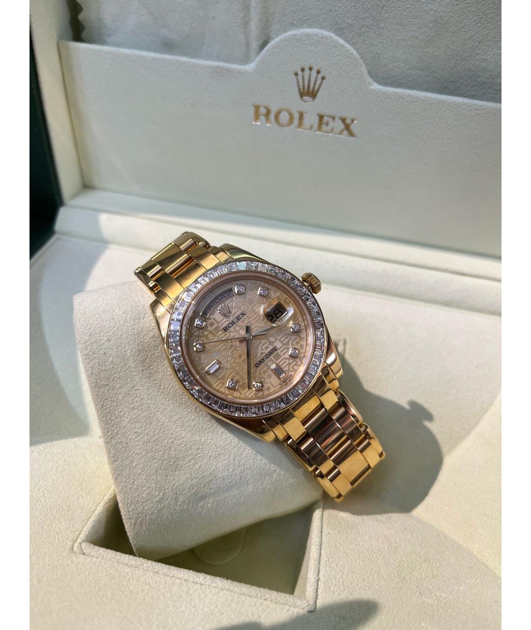 ROLEX Розовые часы из желтого золота, фото 3