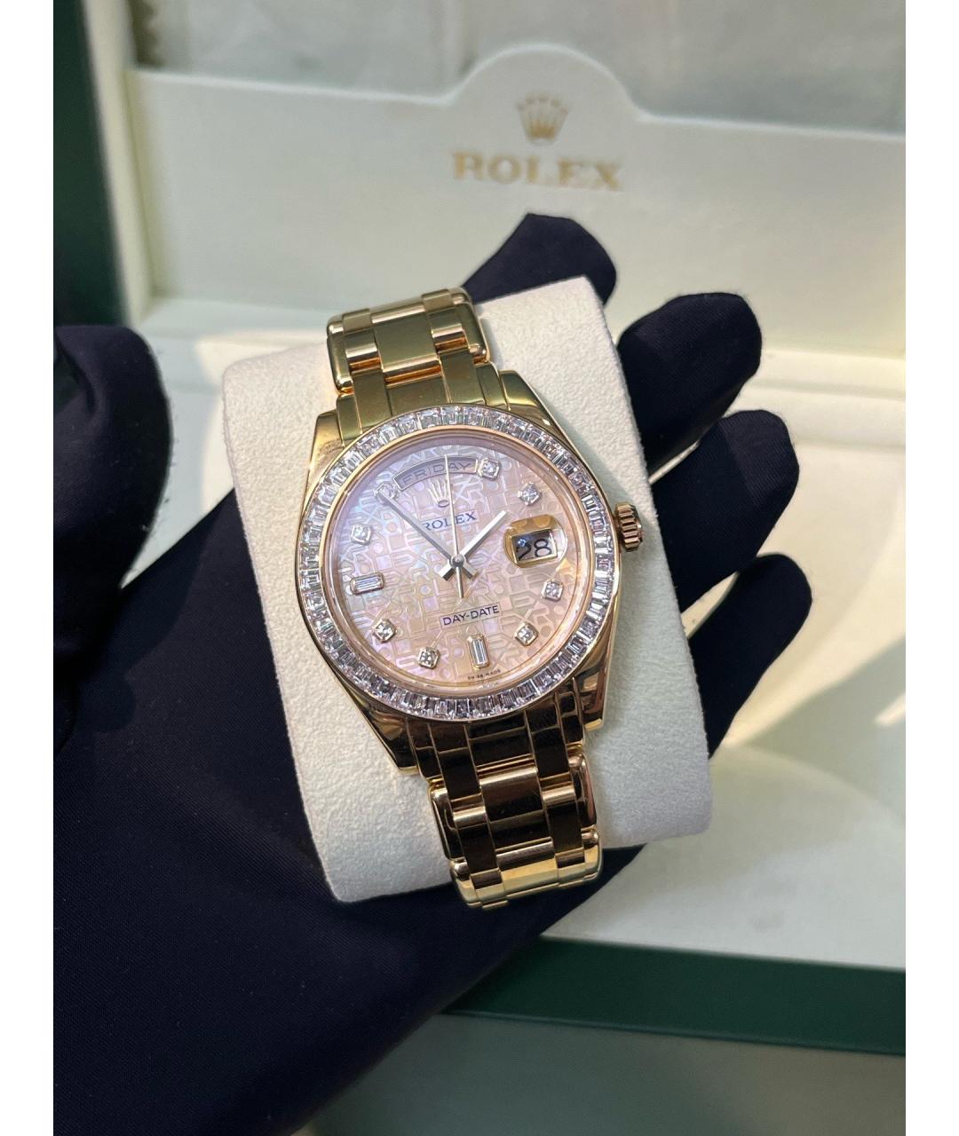 ROLEX Розовые часы из желтого золота, фото 10