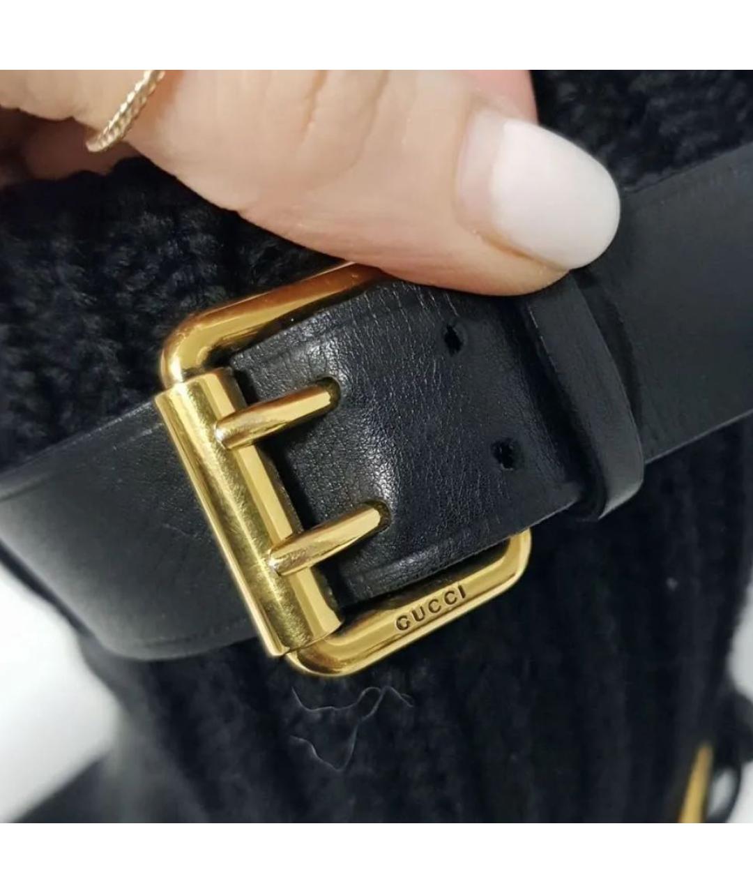 GUCCI Черные кожаные сапоги, фото 5