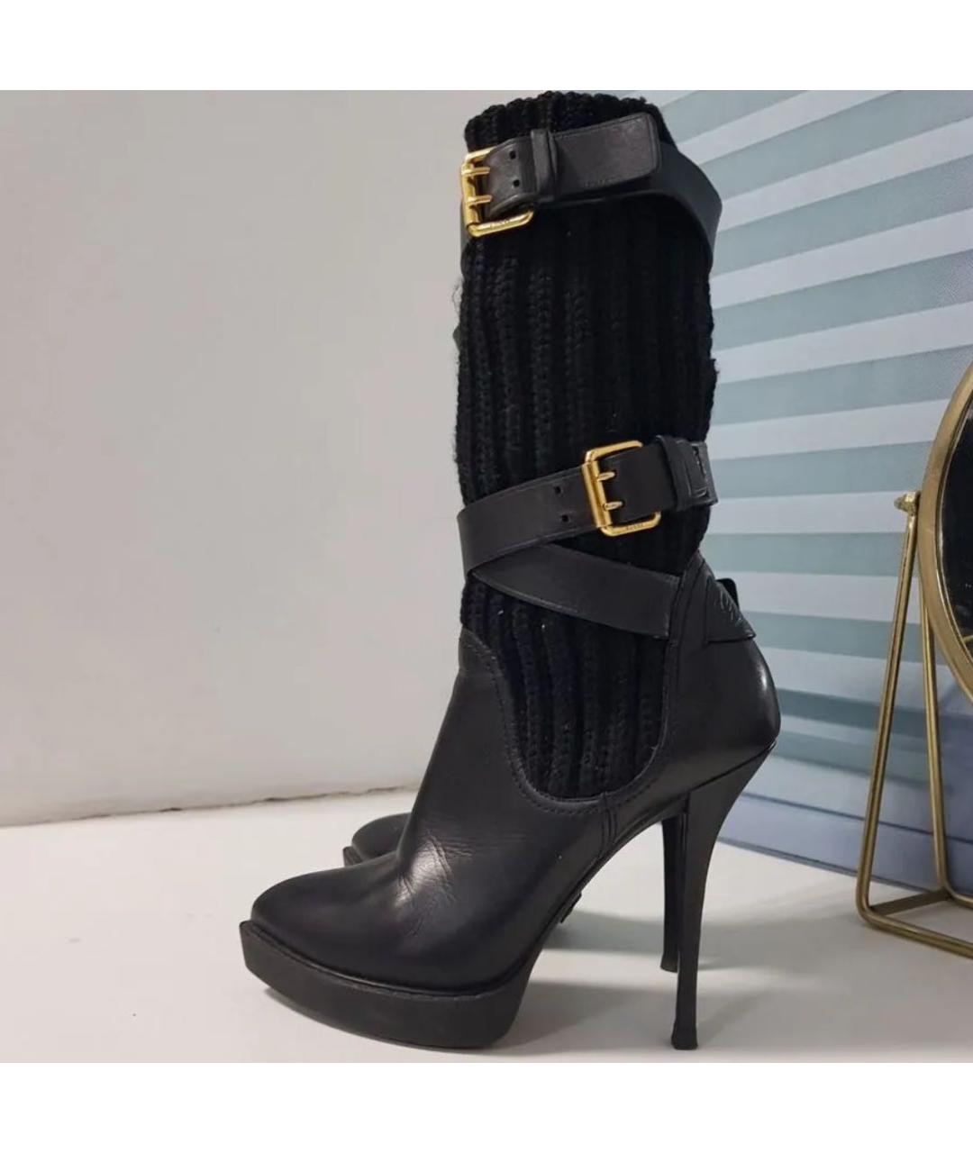 GUCCI Черные кожаные сапоги, фото 2