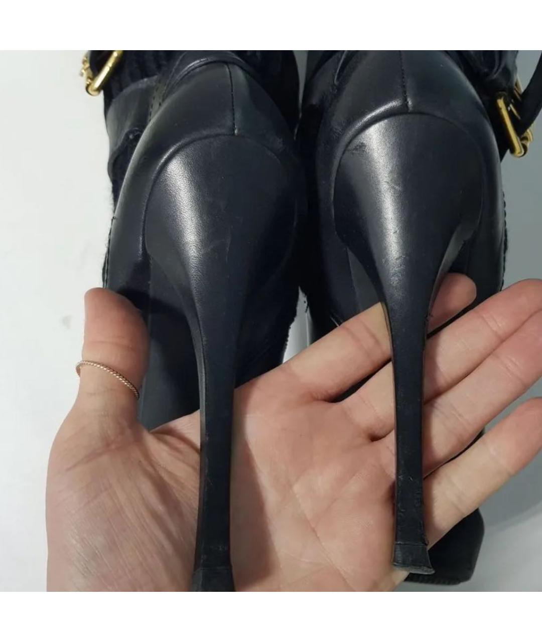 GUCCI Черные кожаные сапоги, фото 3