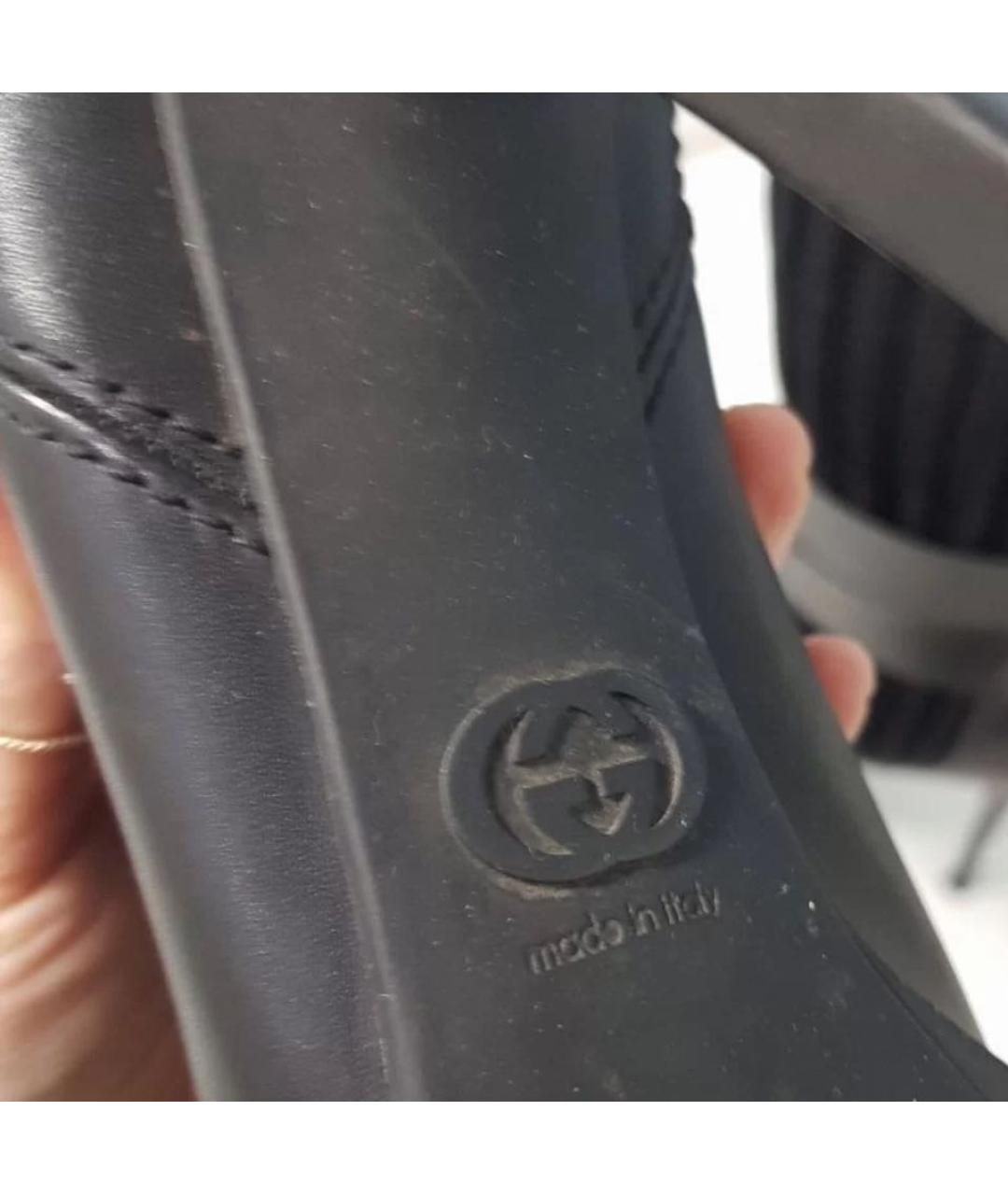 GUCCI Черные кожаные сапоги, фото 6