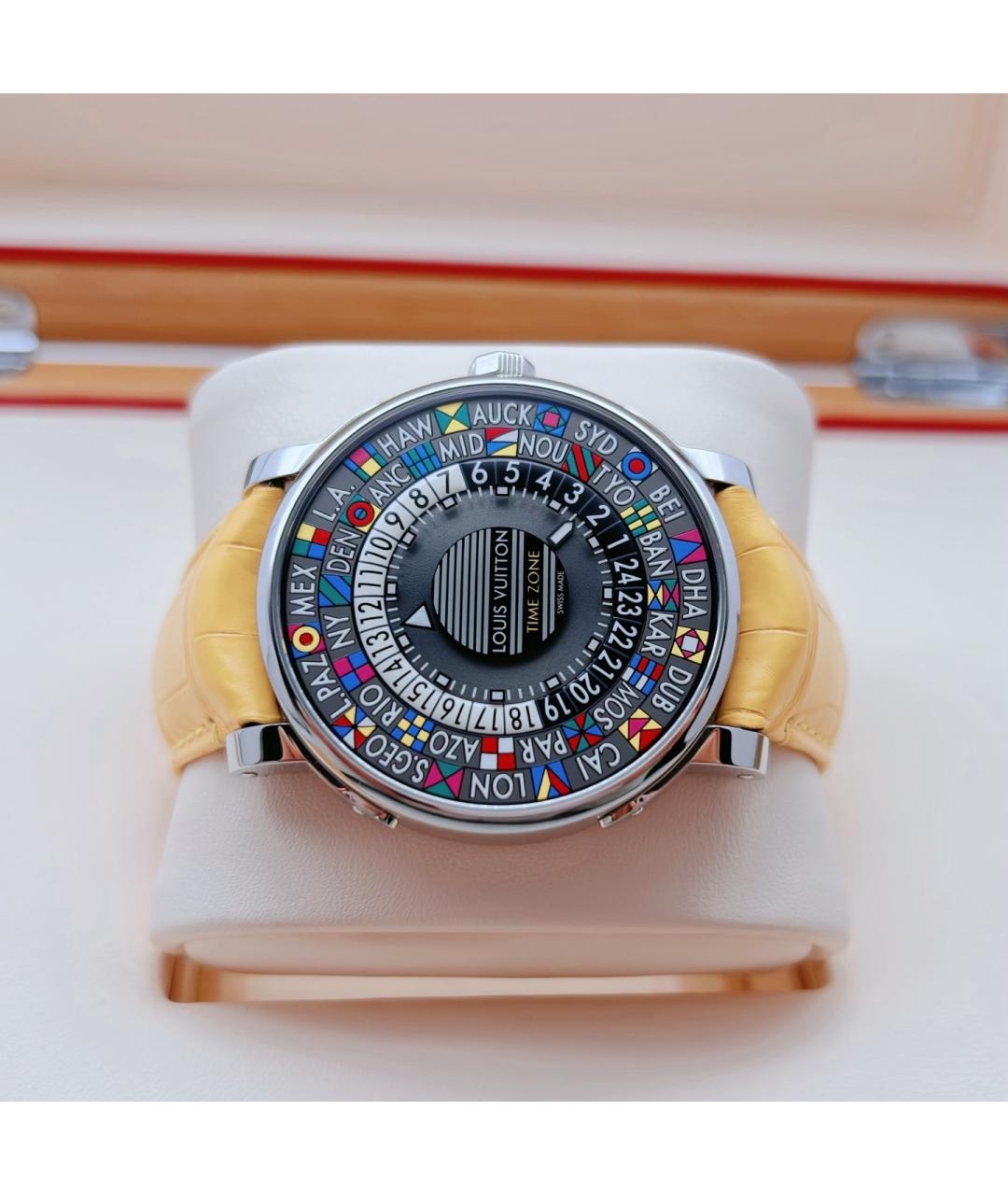 LOUIS VUITTON Черные стальные часы, фото 2