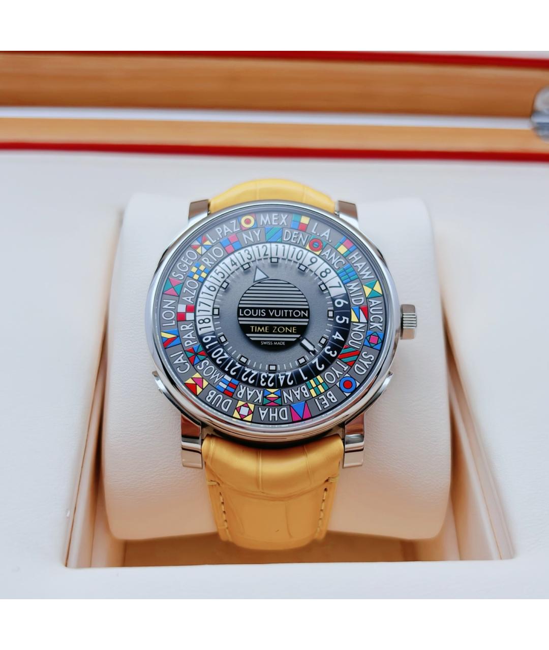 LOUIS VUITTON Черные стальные часы, фото 9