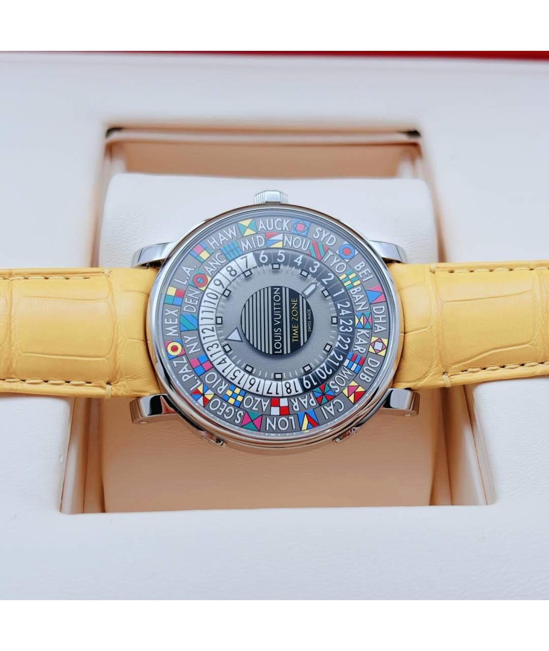 LOUIS VUITTON Черные стальные часы, фото 8