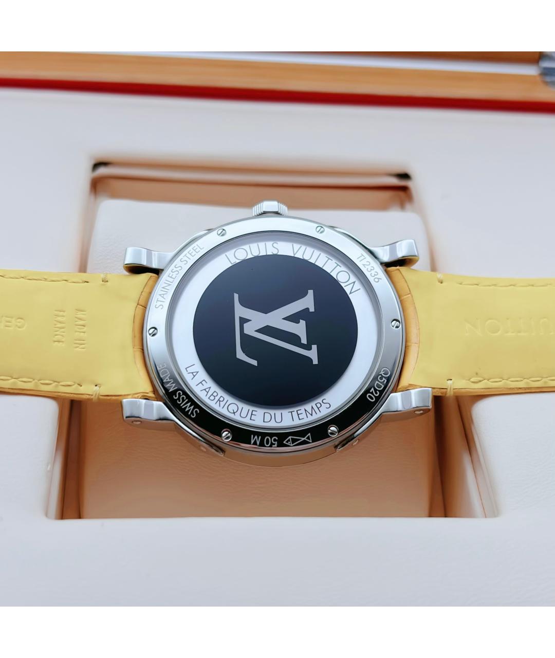 LOUIS VUITTON Черные стальные часы, фото 7